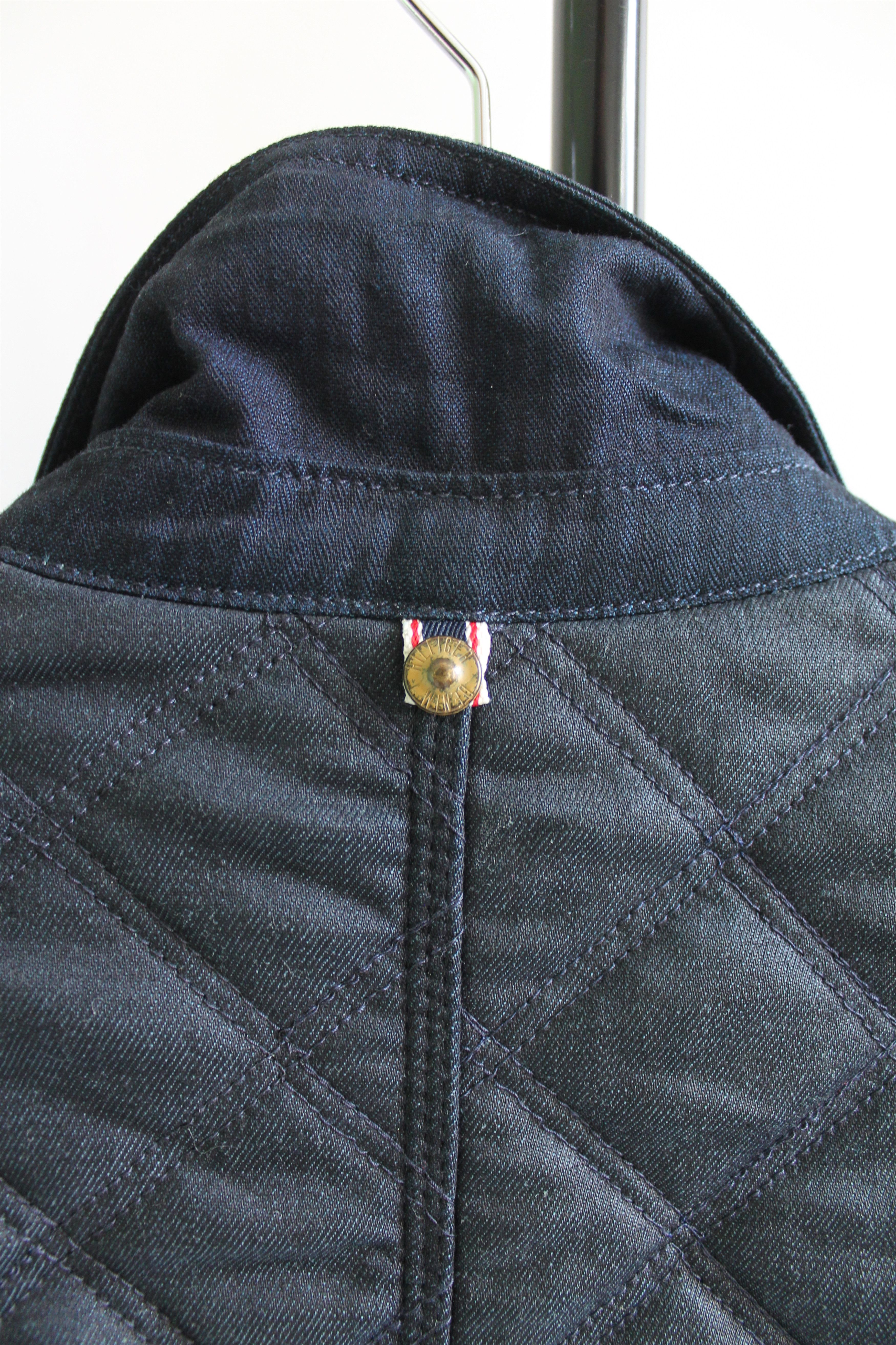 Tommy Hilfiger Tommy Hilfiger Quilted Navy Blue Coated Denim Jacket Size US XL / EU 56 / 4 - 13 Thumbnail