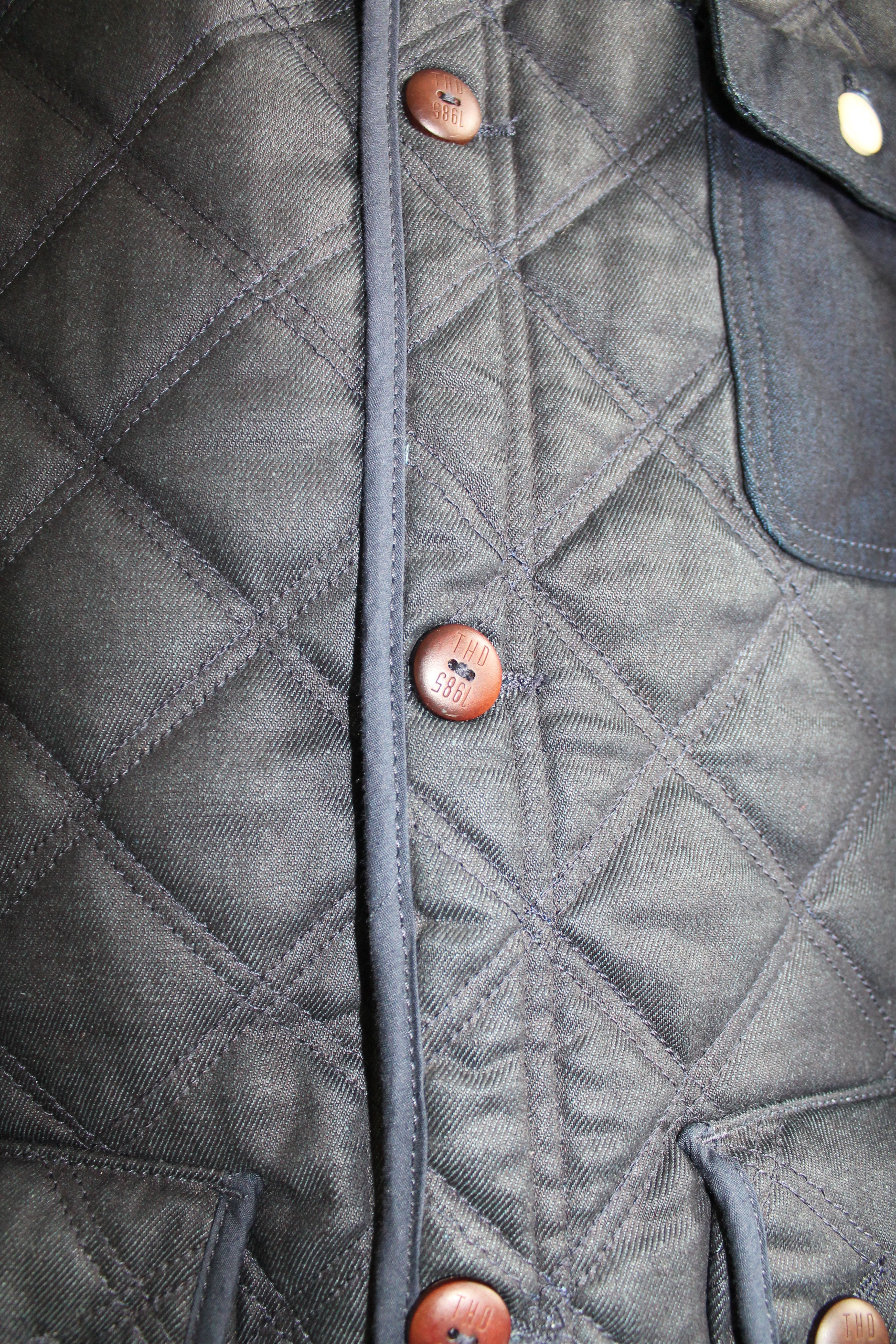 Tommy Hilfiger Tommy Hilfiger Quilted Navy Blue Coated Denim Jacket Size US XL / EU 56 / 4 - 9 Thumbnail