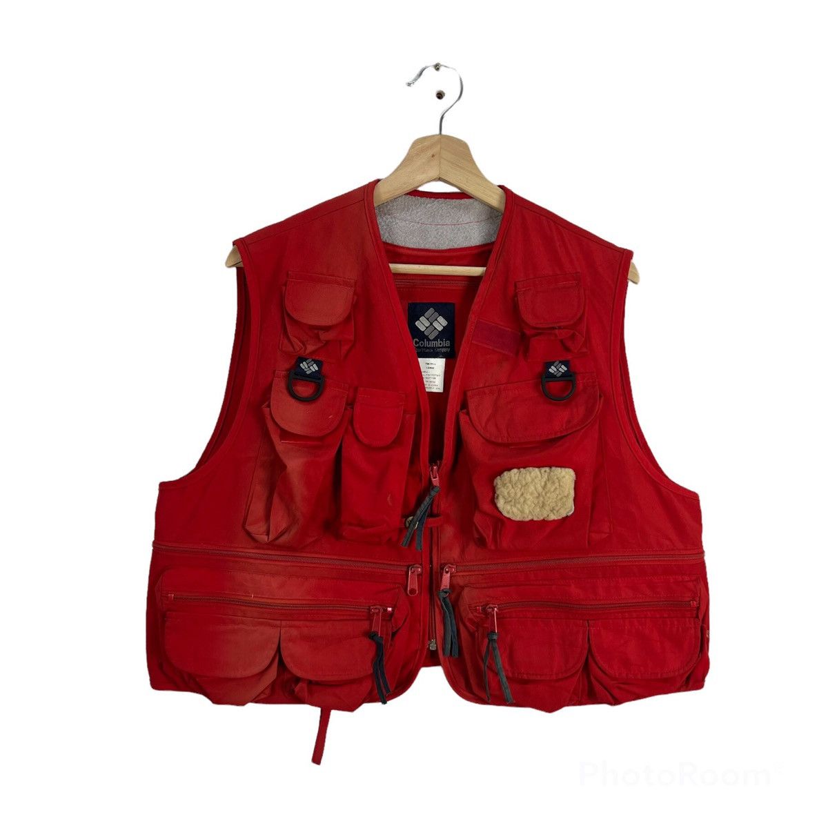 VINTAGE OUTDOOR WEAR VEST UTILITY CARGO POCKET COLUMBIA