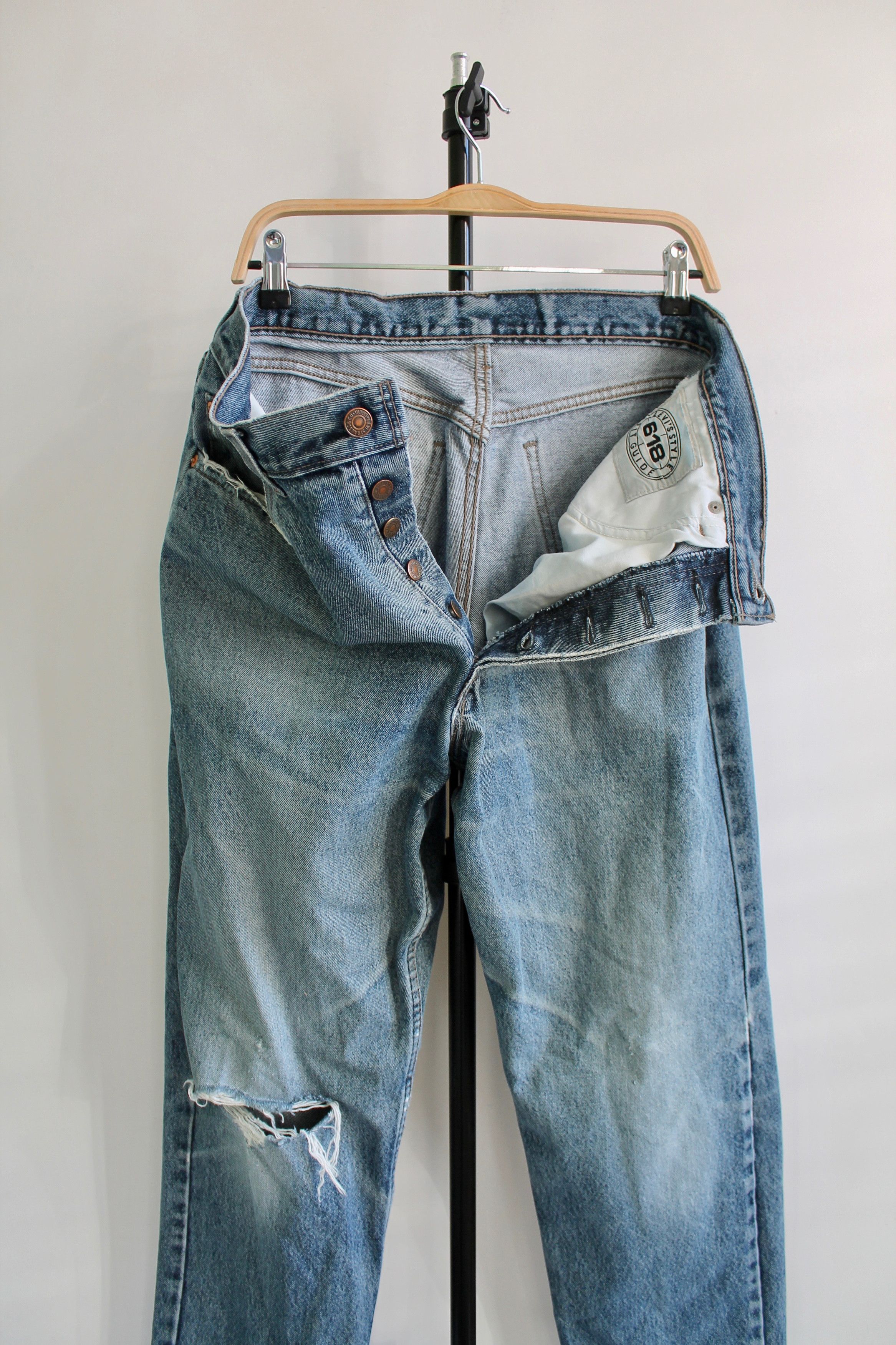 Levi's Vintage Clothing Levi's 618 Orange Tab Denim Pants made in UK 34 x 30 Size US 33 - 9 Thumbnail