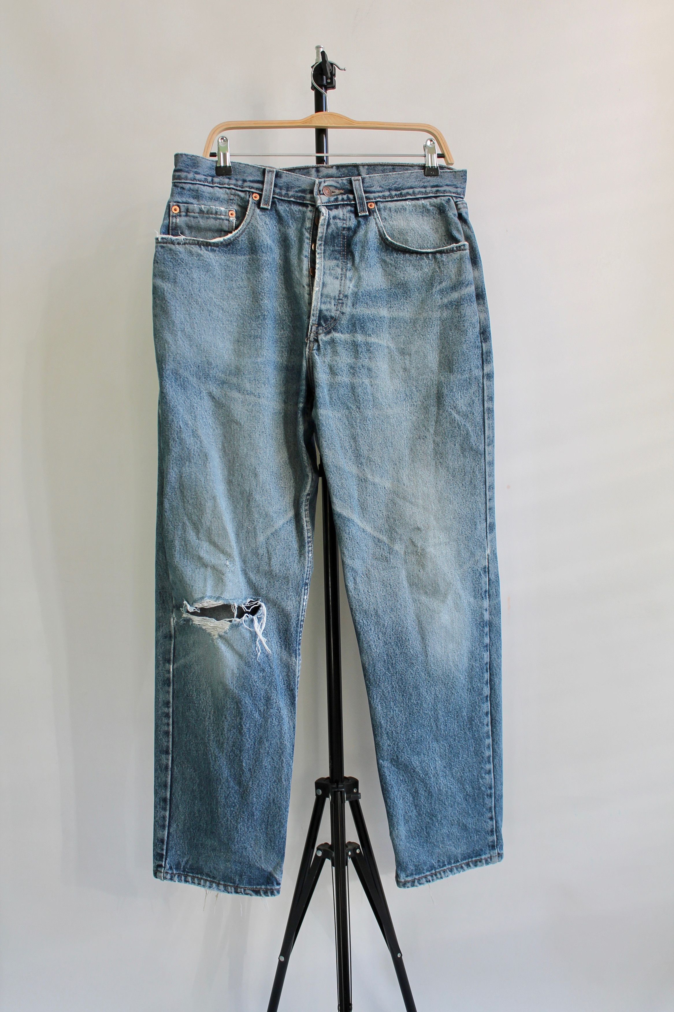 Levi's Vintage Clothing Levi's 618 Orange Tab Denim Pants made in UK 34 x 30 Size US 33 - 2 Thumbnail
