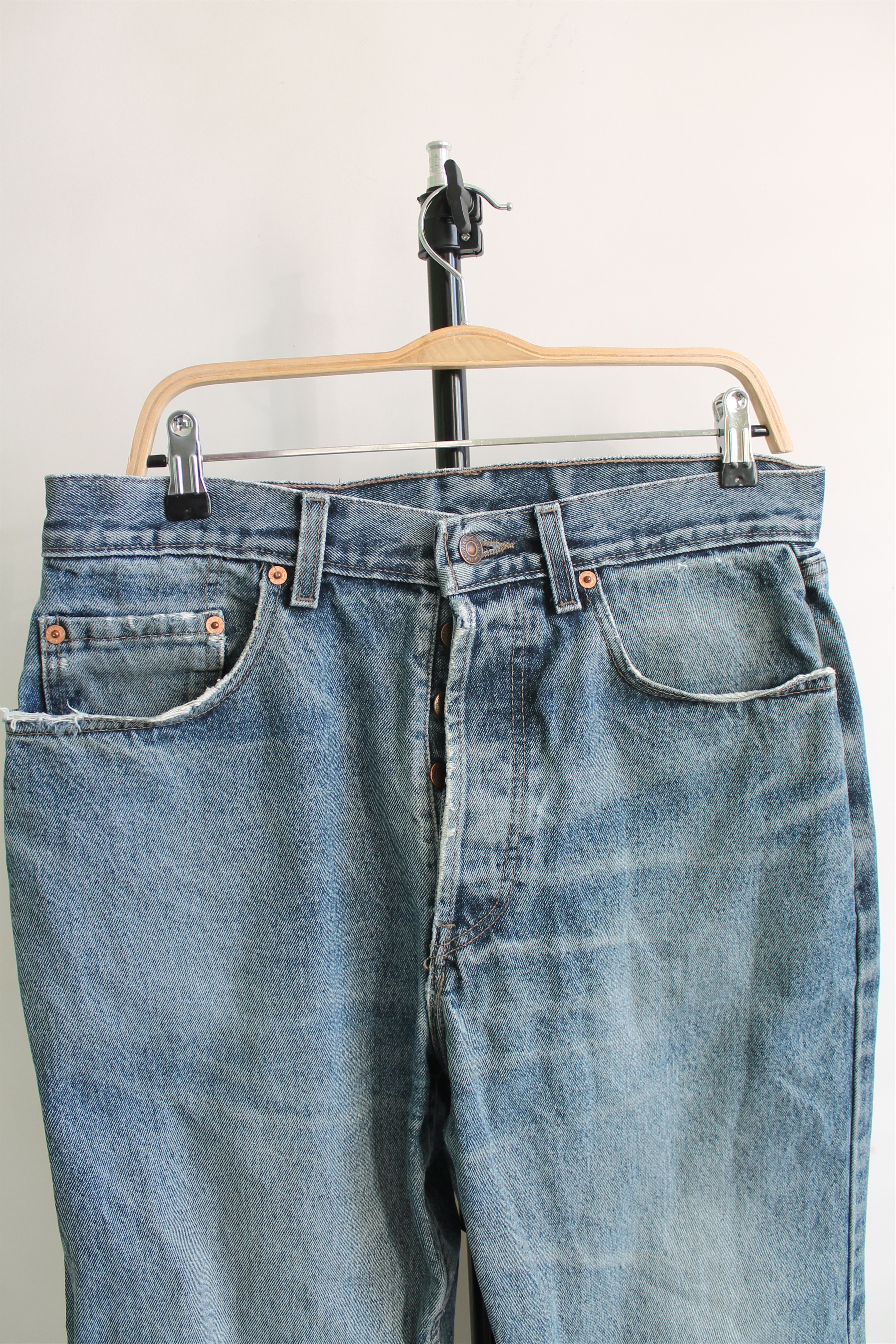 Levi's Vintage Clothing Levi's 618 Orange Tab Denim Pants made in UK 34 x 30 Size US 33 - 4 Thumbnail