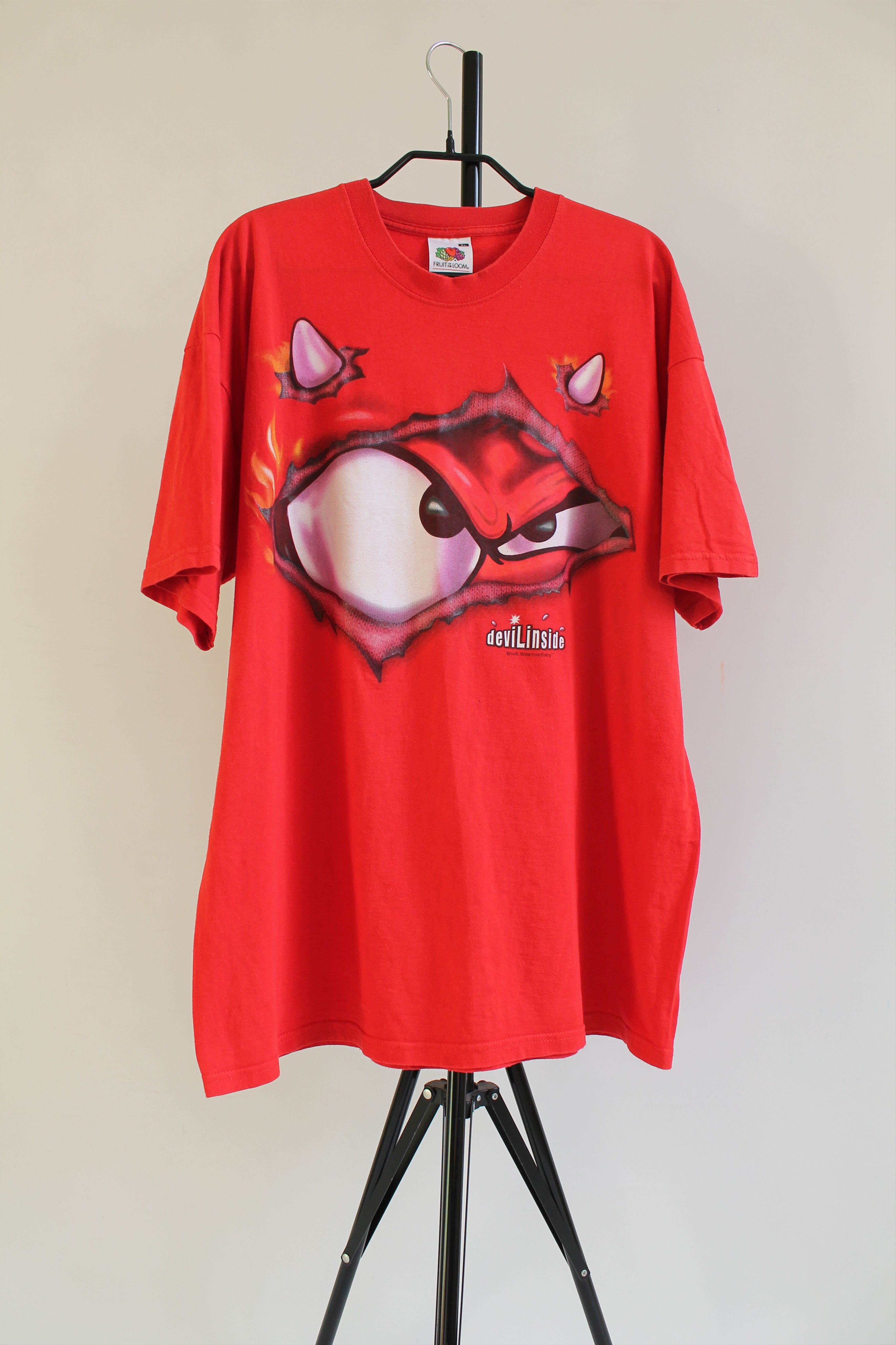 Vintage vintage t shirt " Devil Inside" red shirt Size US XL / EU 56 / 4 - 1 Thumbnail