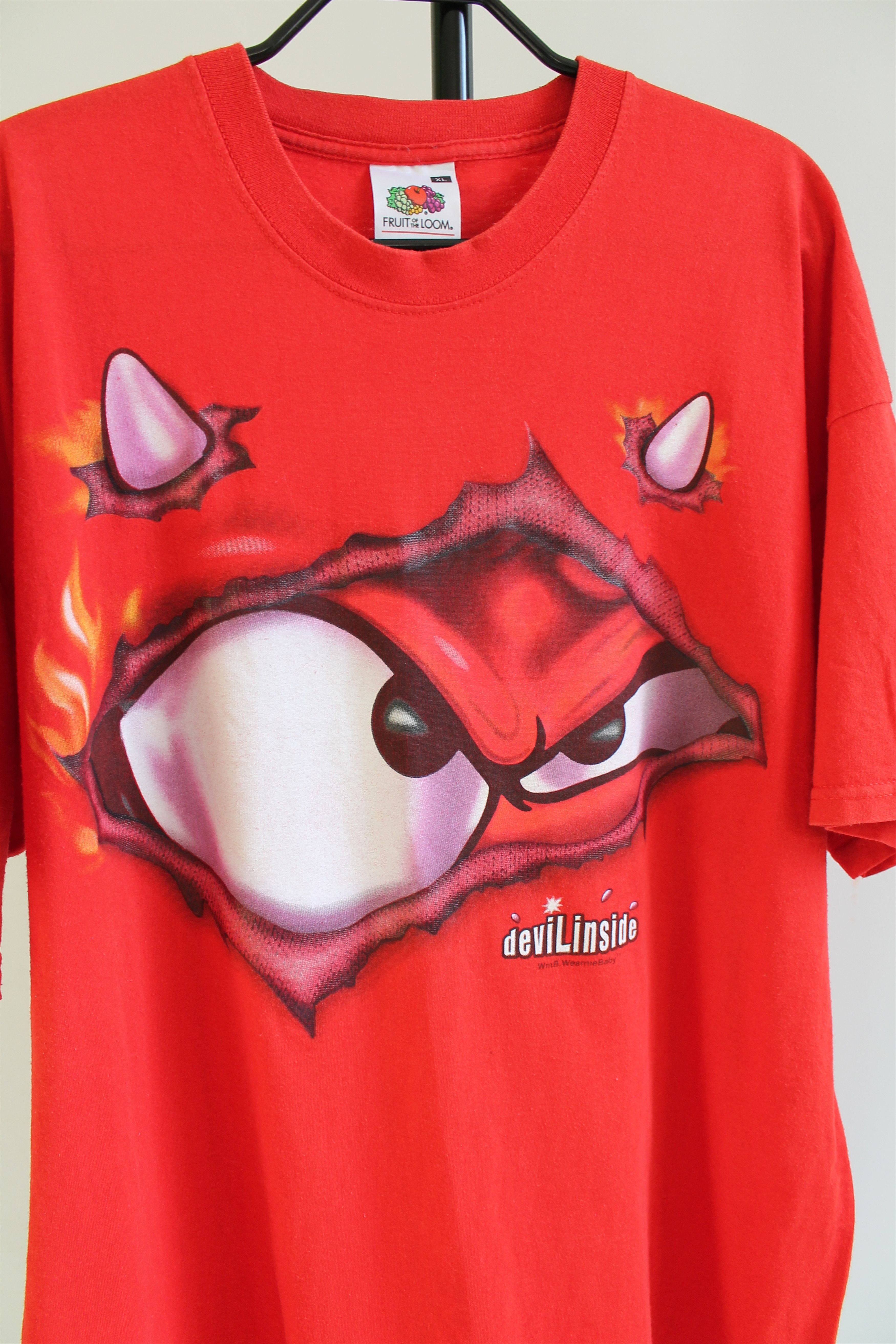 Vintage vintage t shirt " Devil Inside" red shirt Size US XL / EU 56 / 4 - 2 Thumbnail