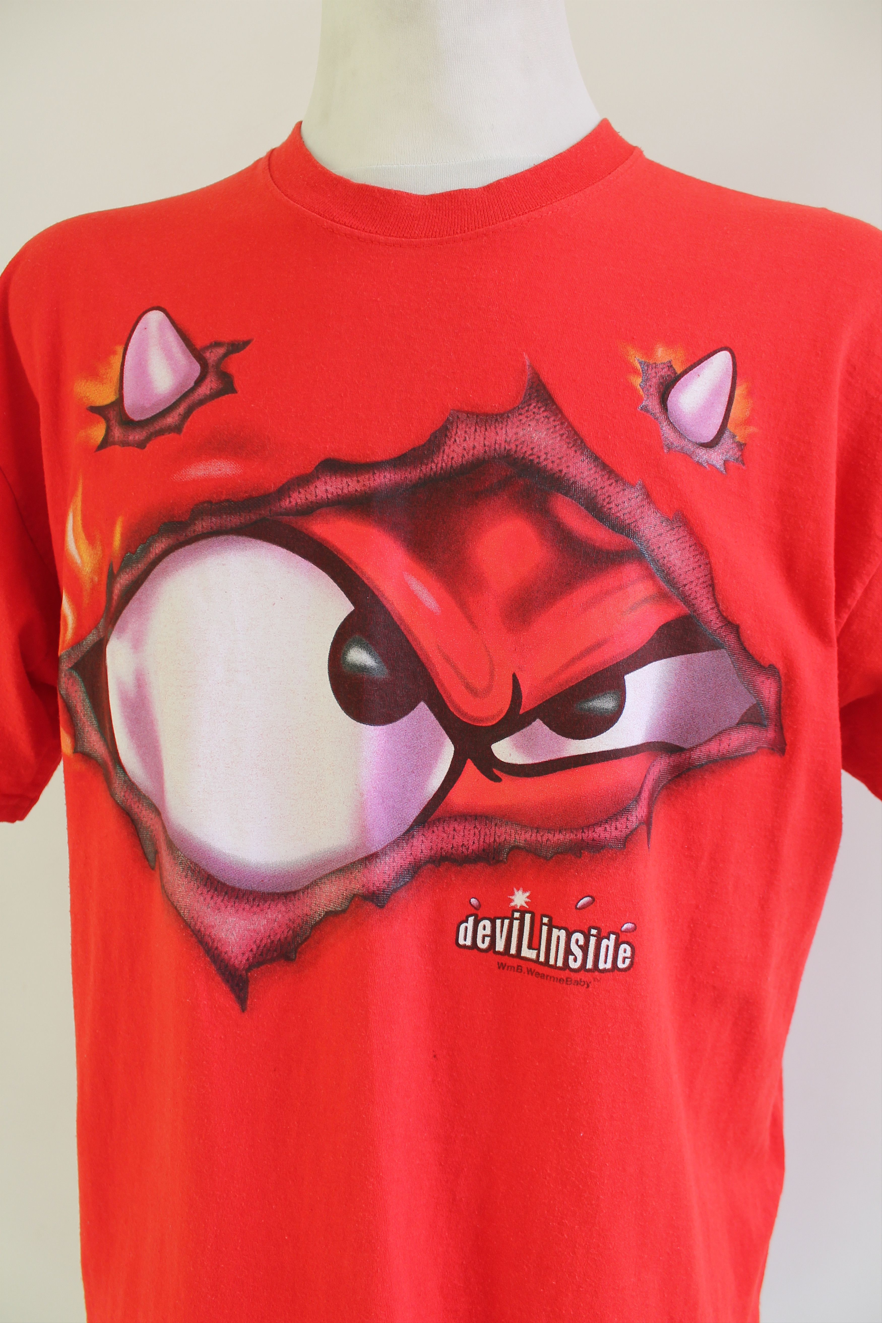 Vintage vintage t shirt " Devil Inside" red shirt Size US XL / EU 56 / 4 - 7 Thumbnail