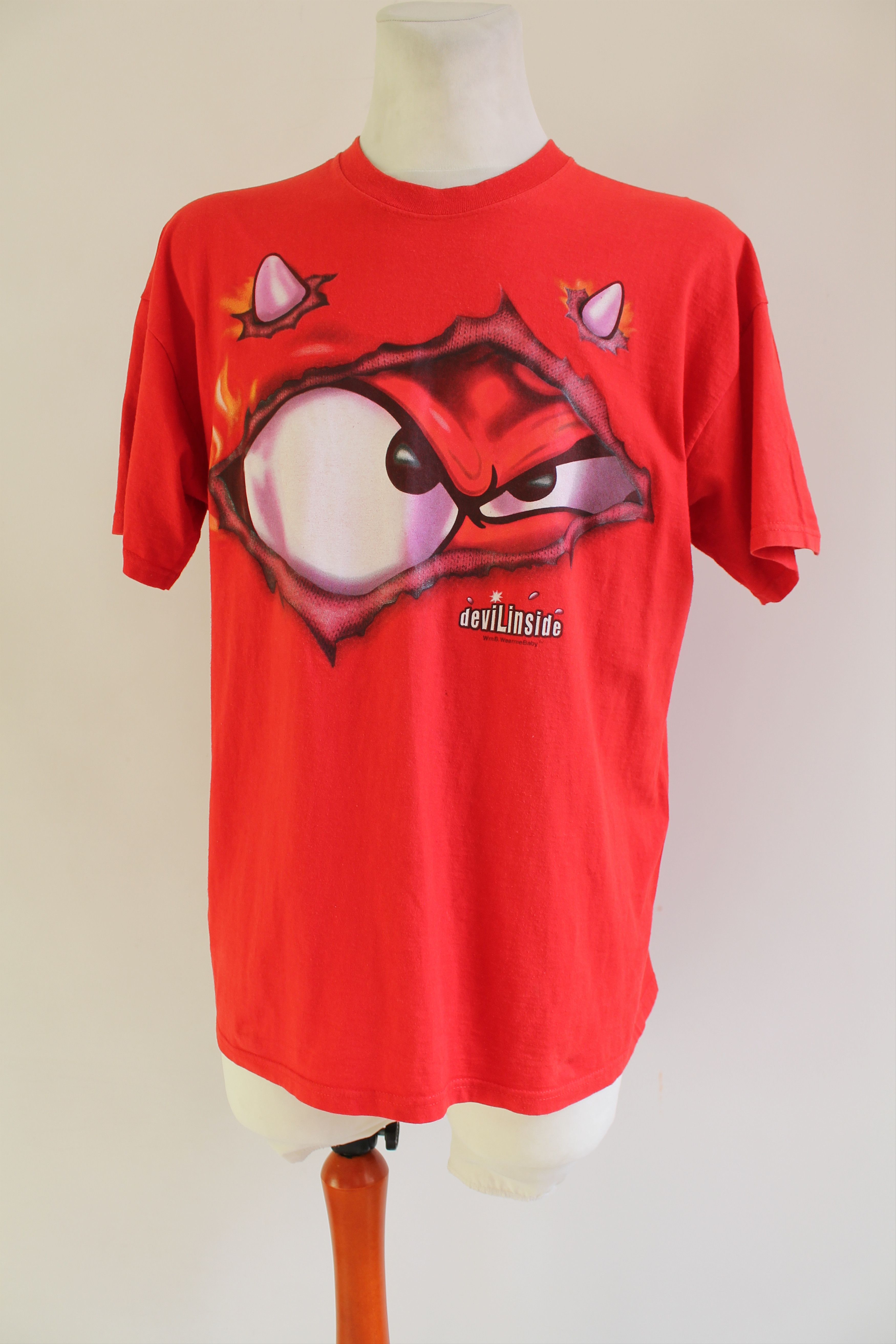 Vintage vintage t shirt " Devil Inside" red shirt Size US XL / EU 56 / 4 - 6 Thumbnail