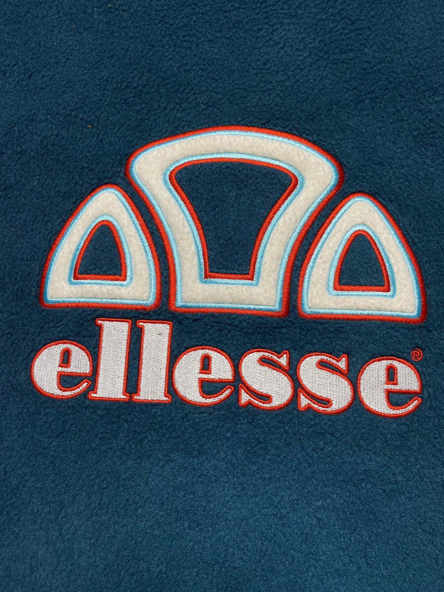 Ellesse × Vintage 90s ELLESSE vintage fleece green turquoise spellout big logo Size US M / EU 48-50 / 2 - 2 Thumbnail