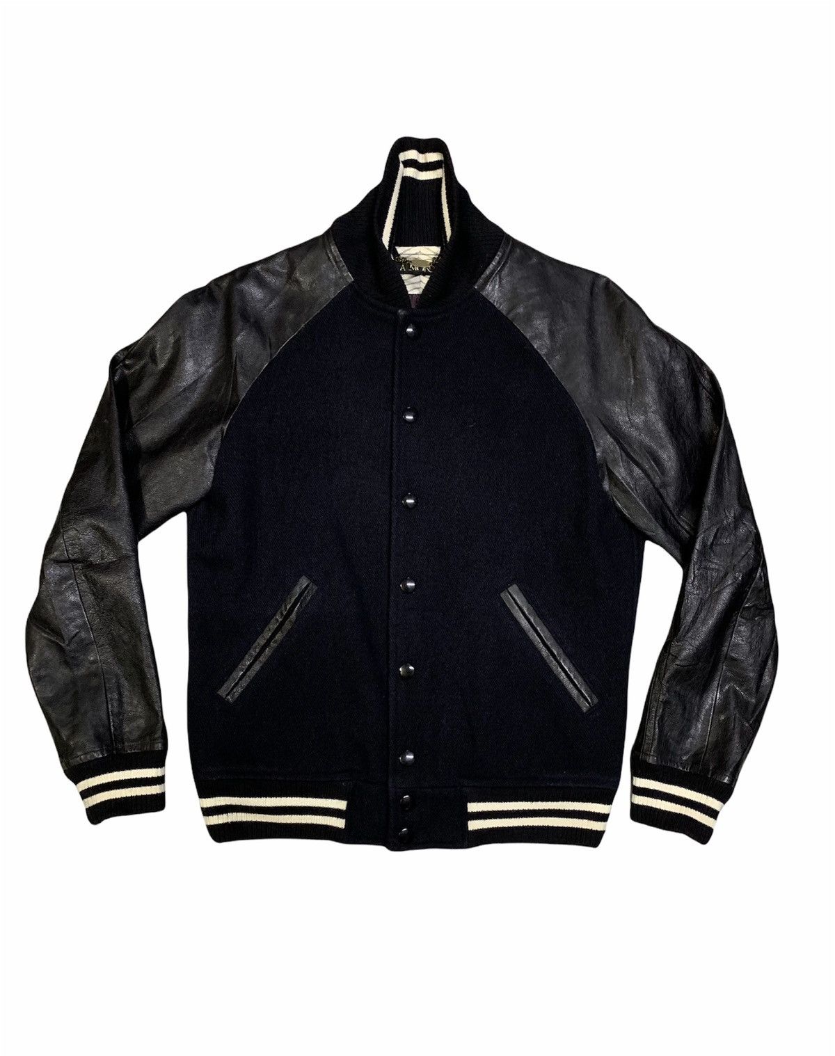 Vintage Almond Linda Atelier Varsity Leather Jacket