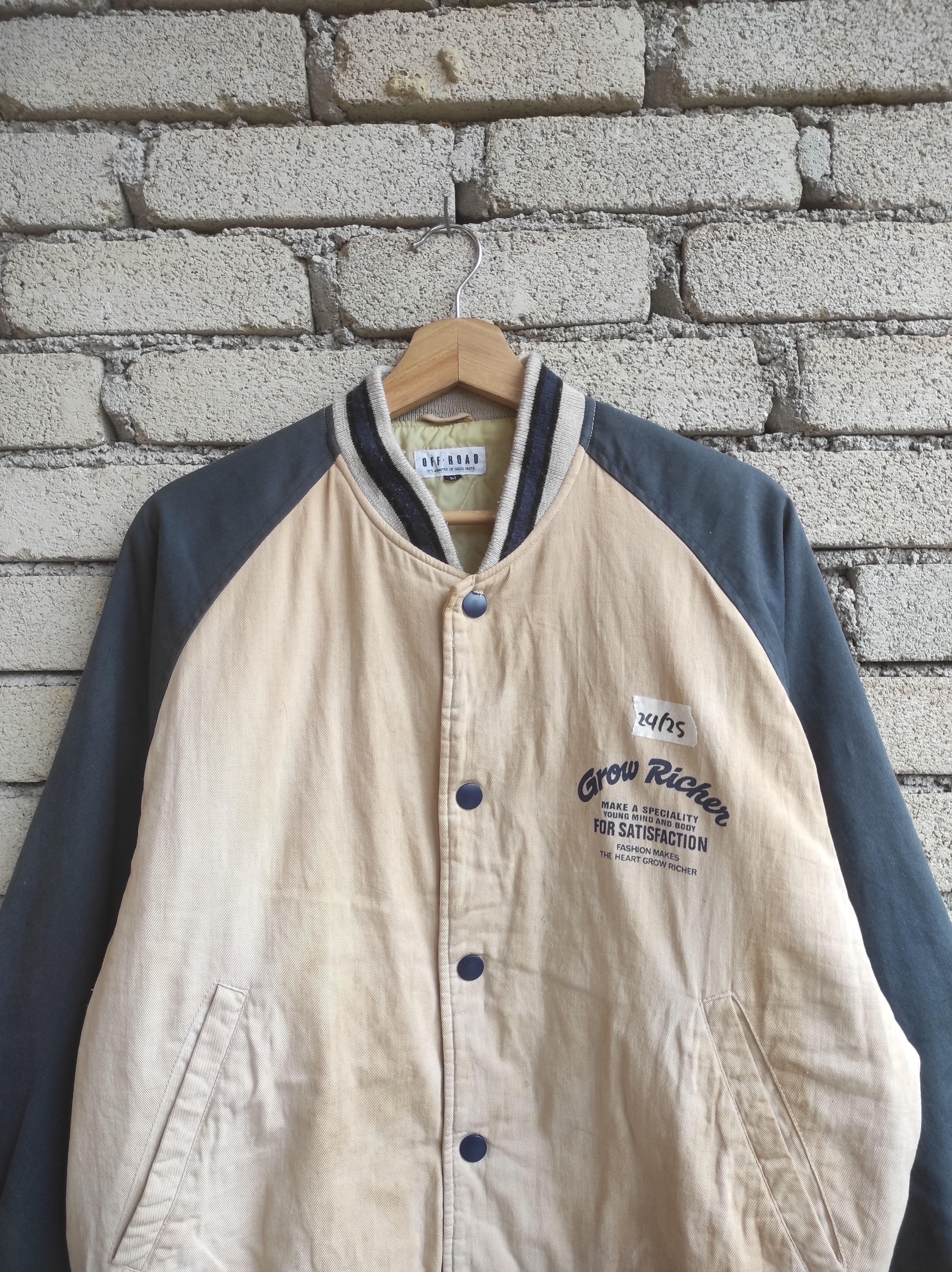 Japanese Brand × Vintage off road grow richer vintage varsity jacket sun faded Size US M / EU 48-50 / 2 - 3 Thumbnail