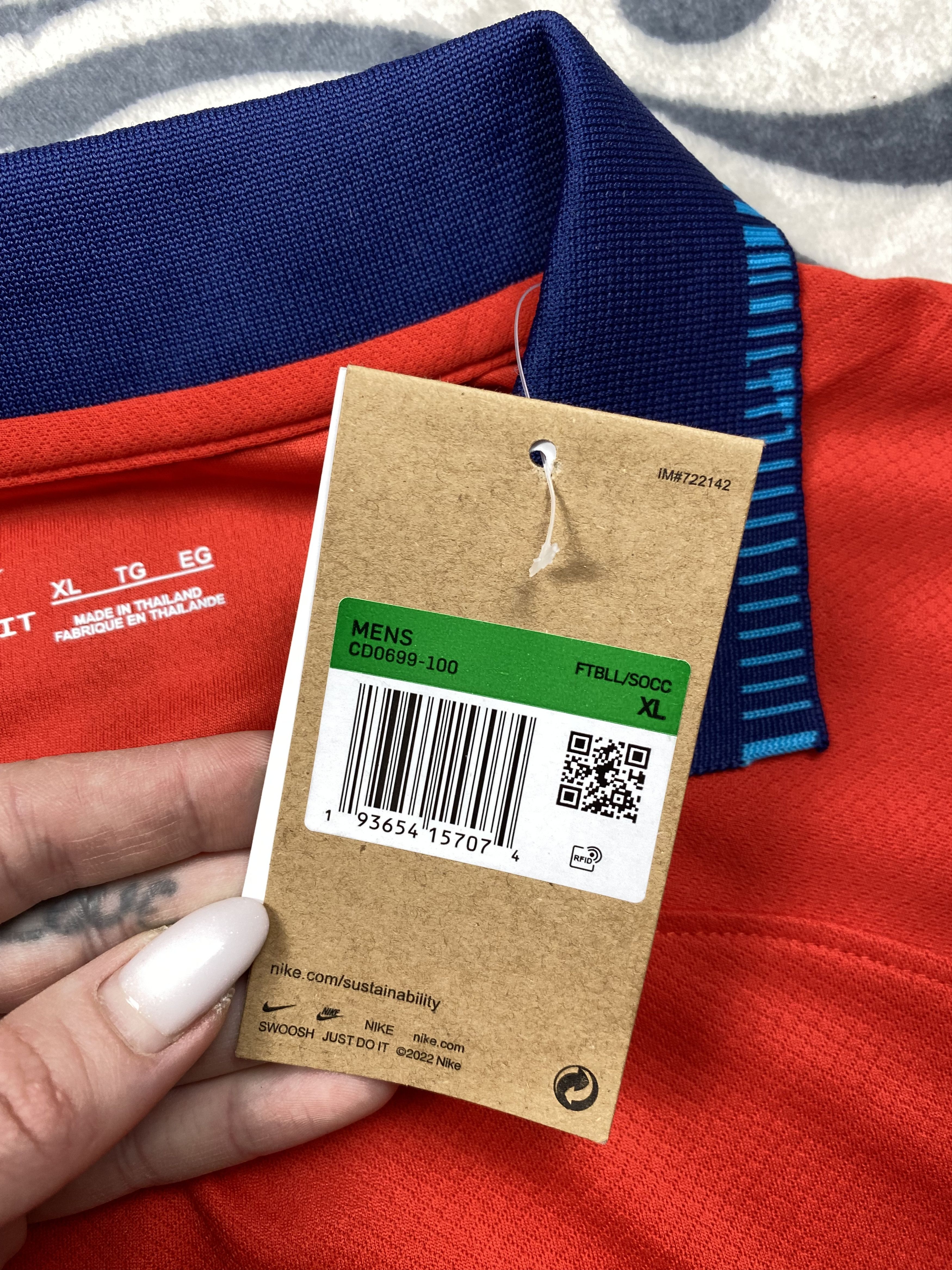 Nike × Vintage NEW Nike England Vintage Jersey T-Shirt Tee Polo Dri Fit Size US XL / EU 56 / 4 - 8 Thumbnail