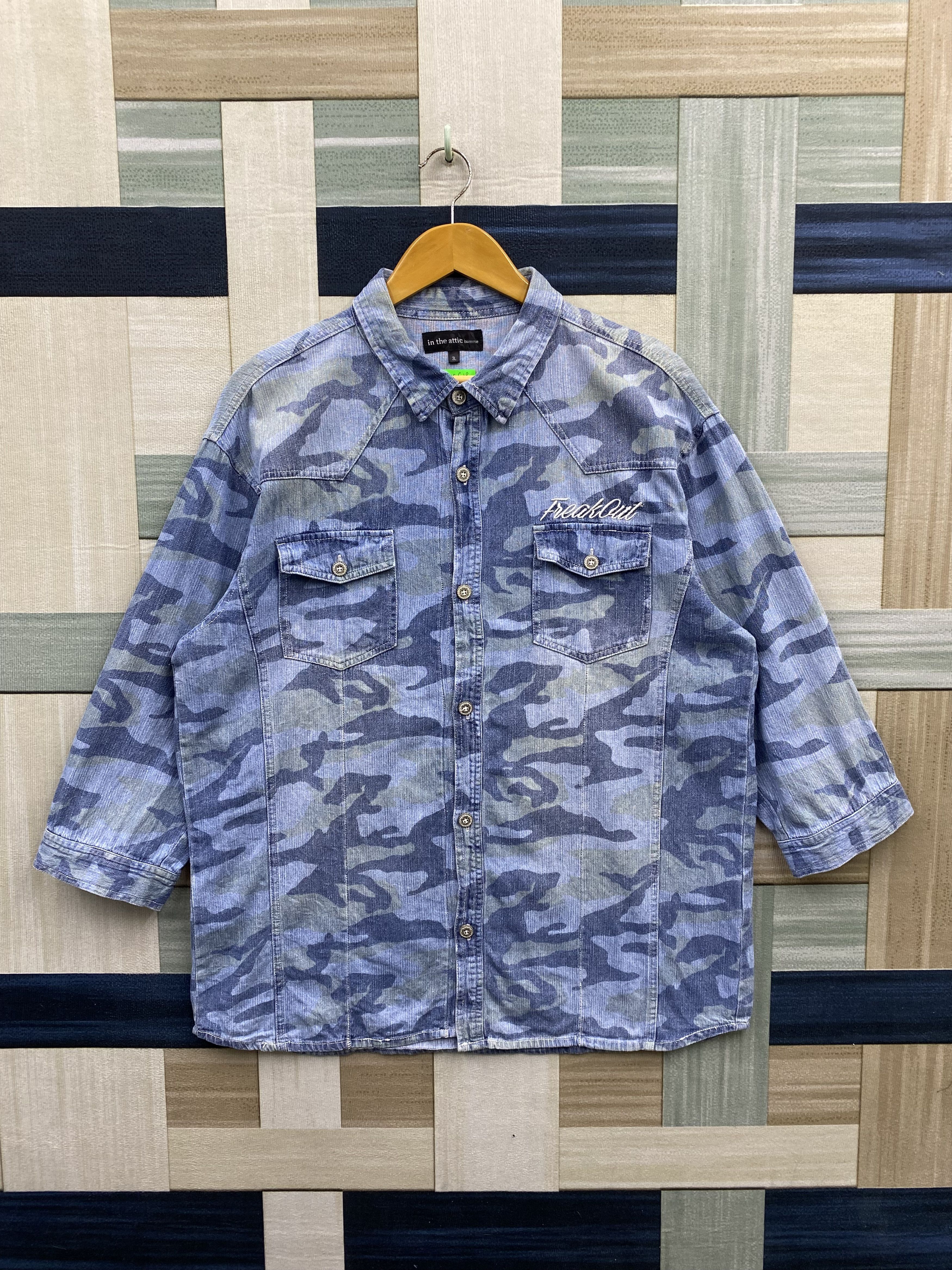 In The Attic × Japanese Brand In The Attic Homme 3 Quarter Oversize Camo Flannel Size US XL / EU 56 / 4 - 1 Thumbnail