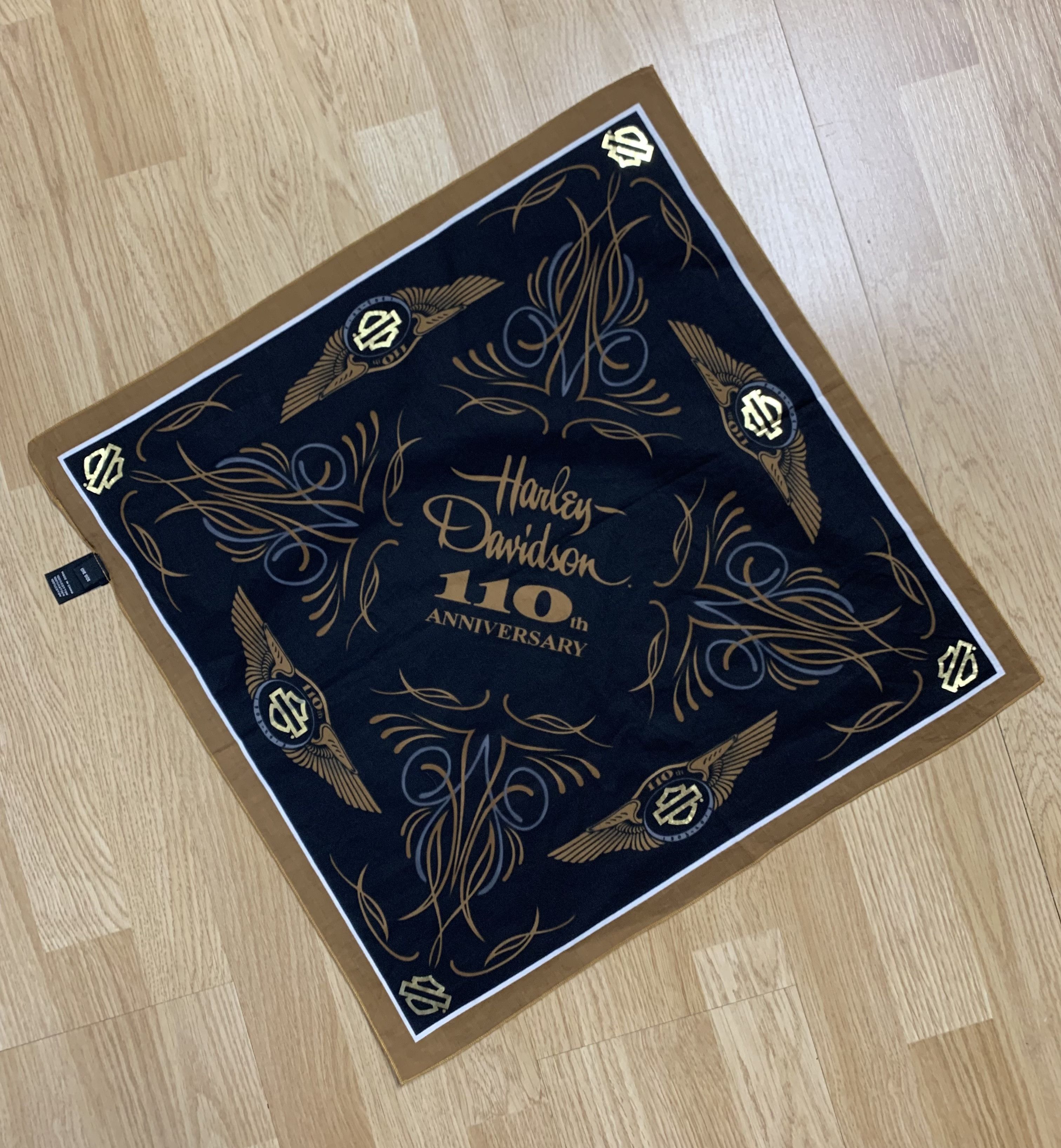 Vintage Harley Davidson bandana 110 university Size ONE SIZE - 1 Thumbnail