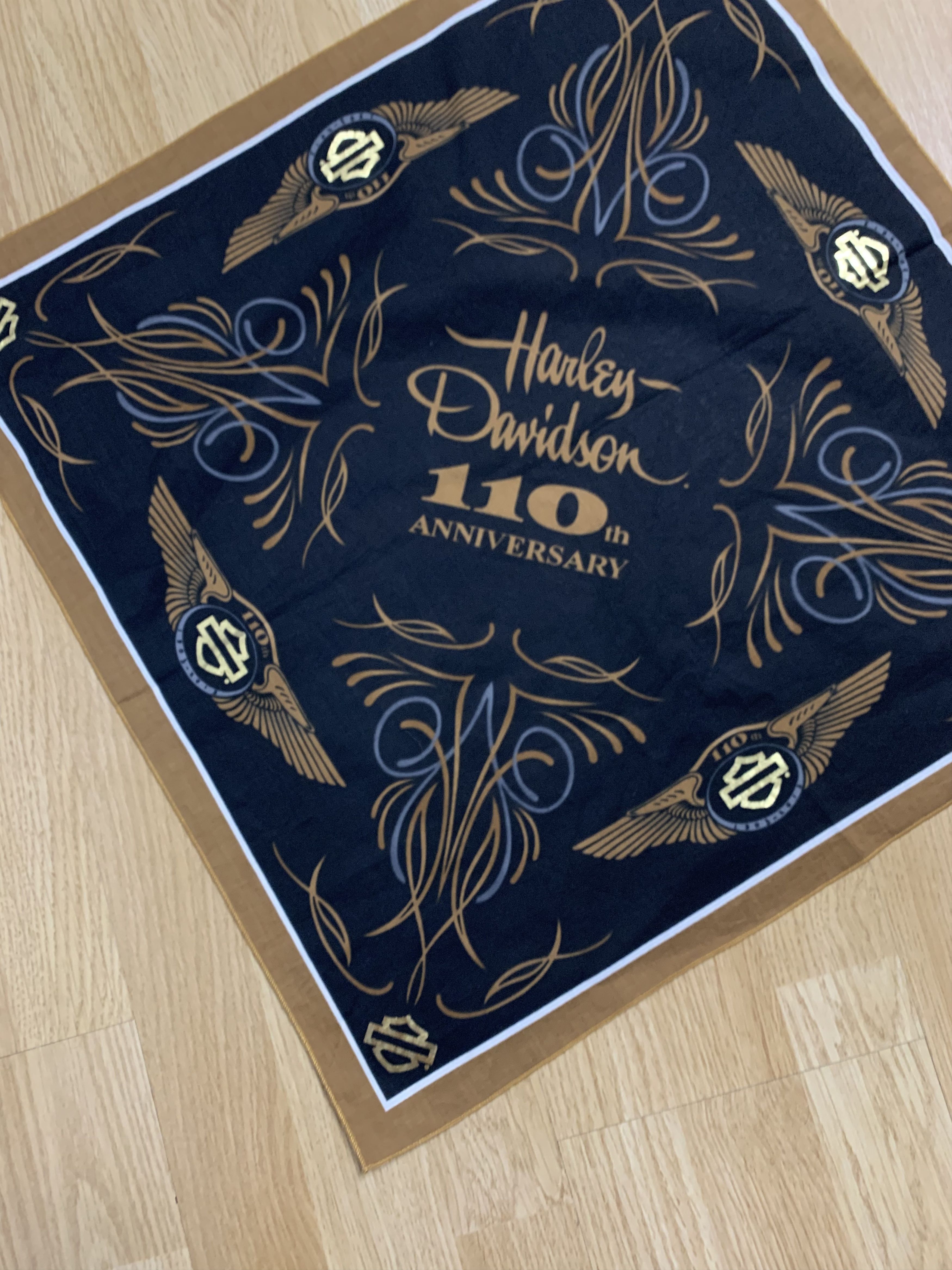 Vintage Harley Davidson bandana 110 university Size ONE SIZE - 2 Thumbnail