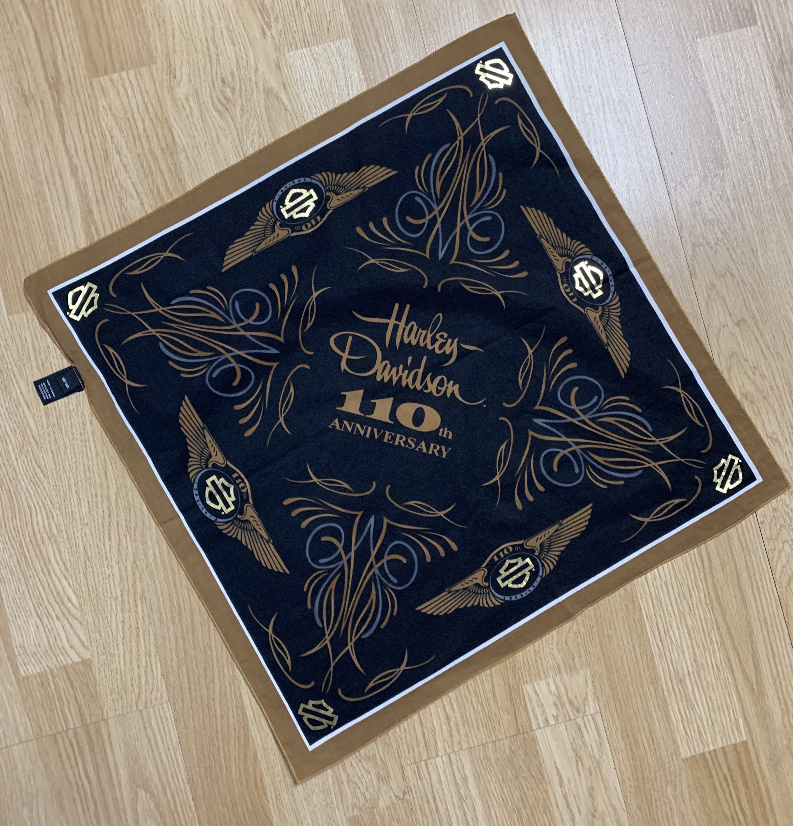 Vintage Harley Davidson bandana 110 university Size ONE SIZE - 6 Thumbnail