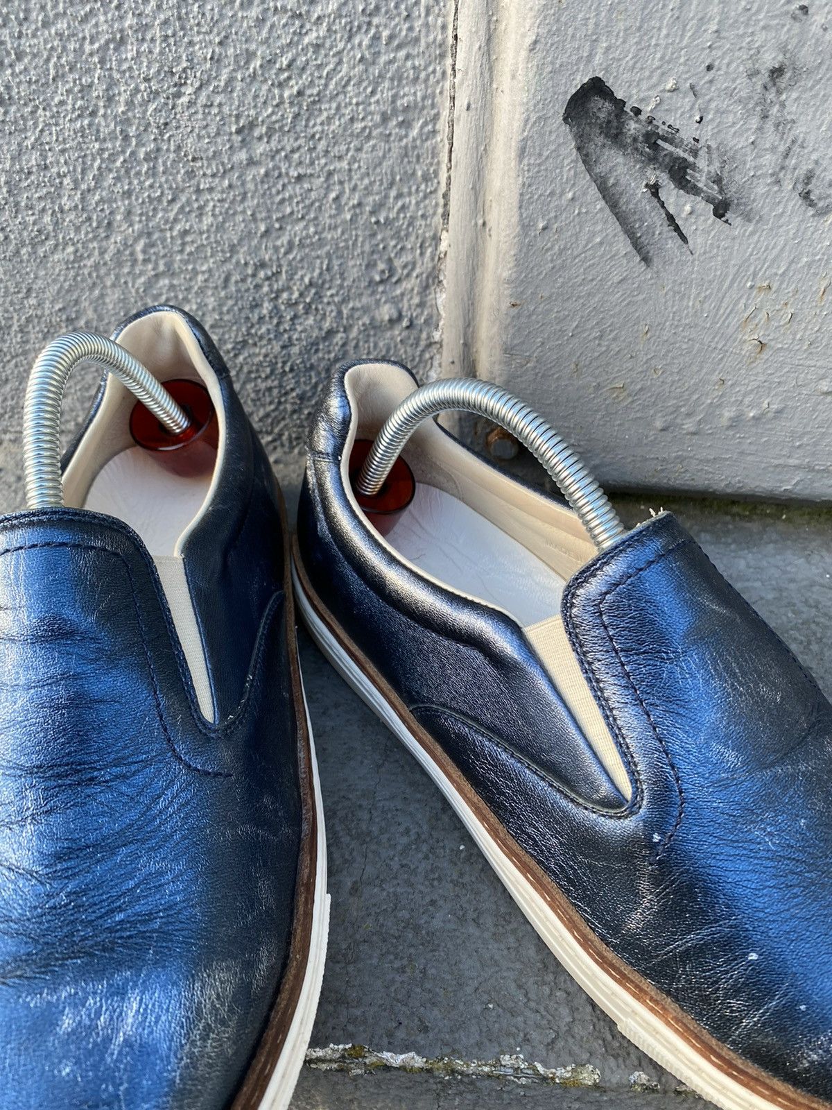 Maison Margiela MAISON MARGIELA MAISON MARGIELA BLUE SILVER SLIP-ON SNEAKE Size US 7.5 / EU 40-41 - 5 Thumbnail