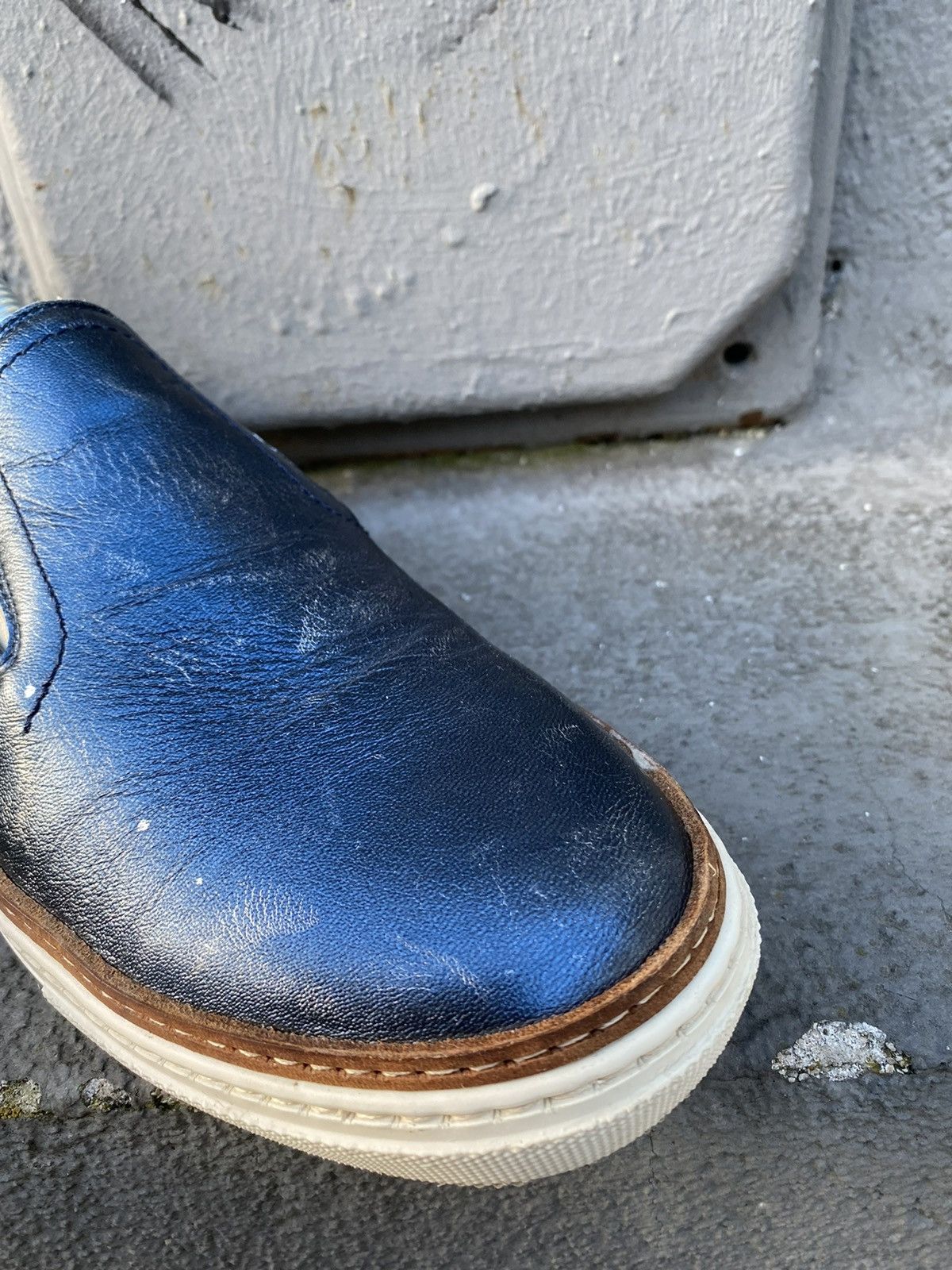 Maison Margiela MAISON MARGIELA MAISON MARGIELA BLUE SILVER SLIP-ON SNEAKE Size US 7.5 / EU 40-41 - 6 Thumbnail