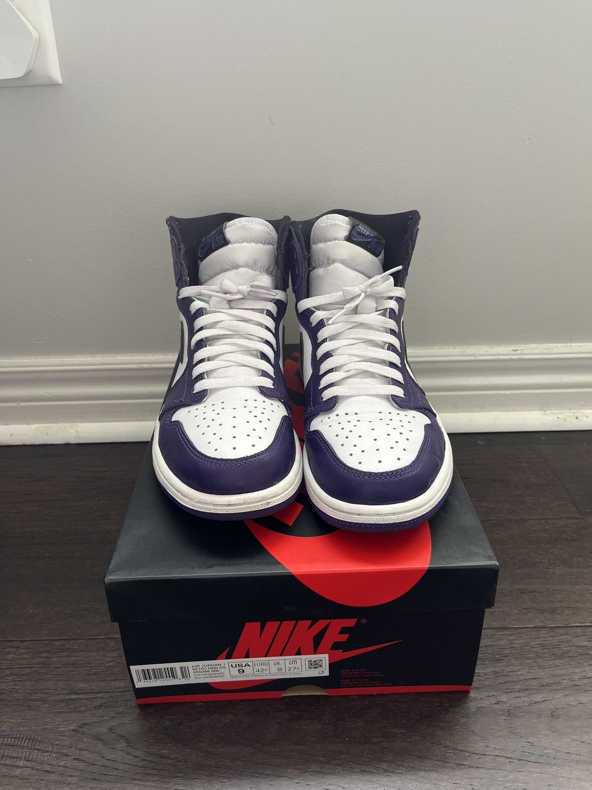 Jordan Brand × Nike Air Jordan 1 High Court Purple 2.0 Size US 9 / EU 42 - 2 Thumbnail