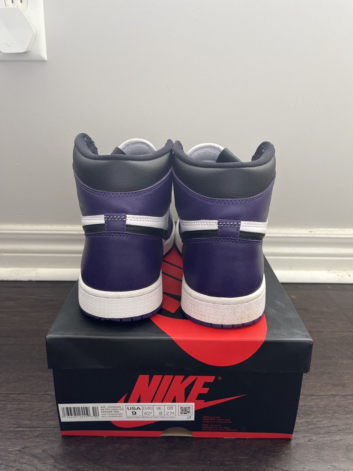 Jordan Brand × Nike Air Jordan 1 High Court Purple 2.0 Size US 9 / EU 42 - 6 Thumbnail