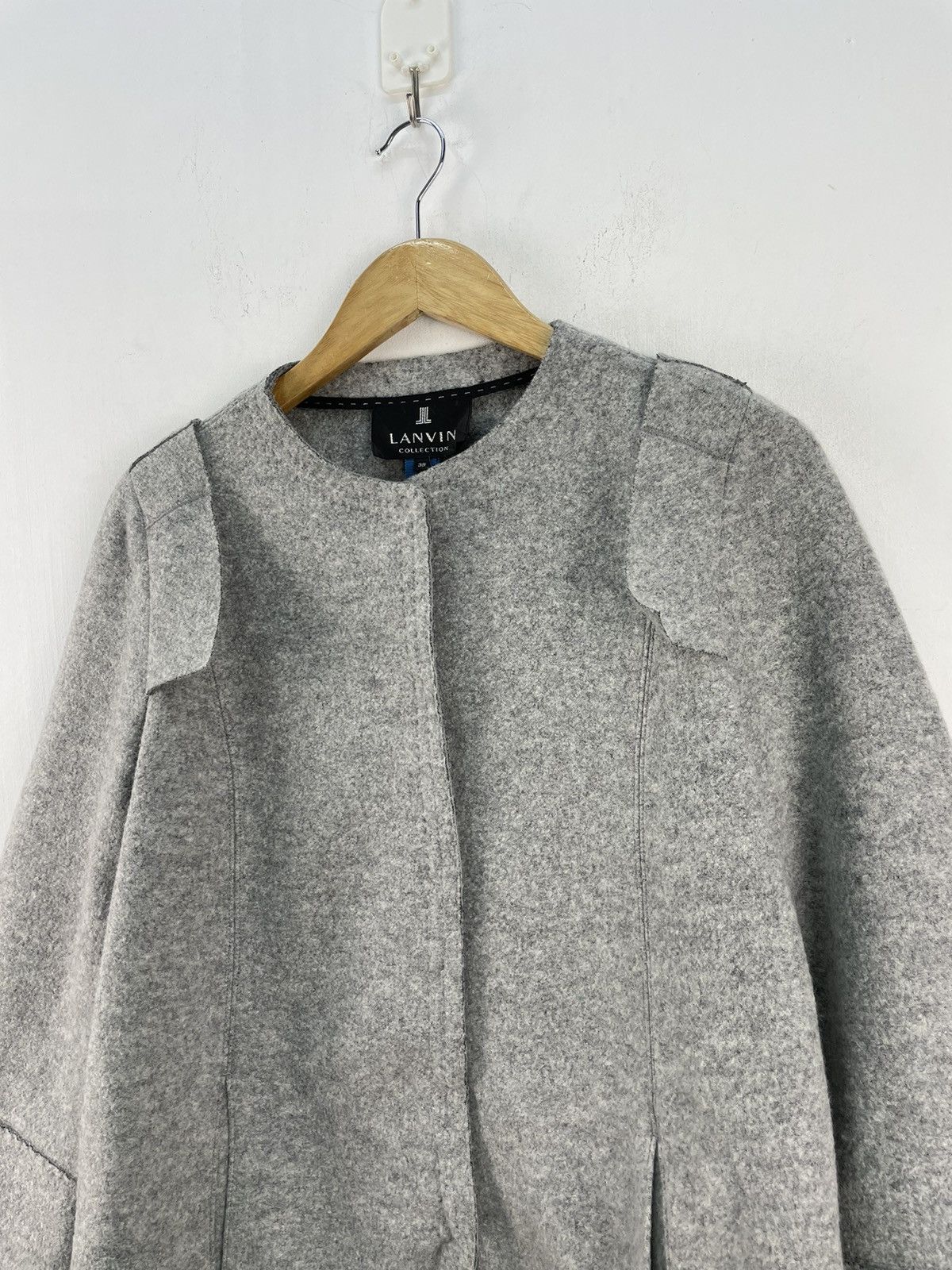 Designer × Lanvin × Vintage Vintage Lanvin Collection Wool Coat Jacket Boat Collar Size M / US 6-8 / IT 42-44 - 2 Thumbnail