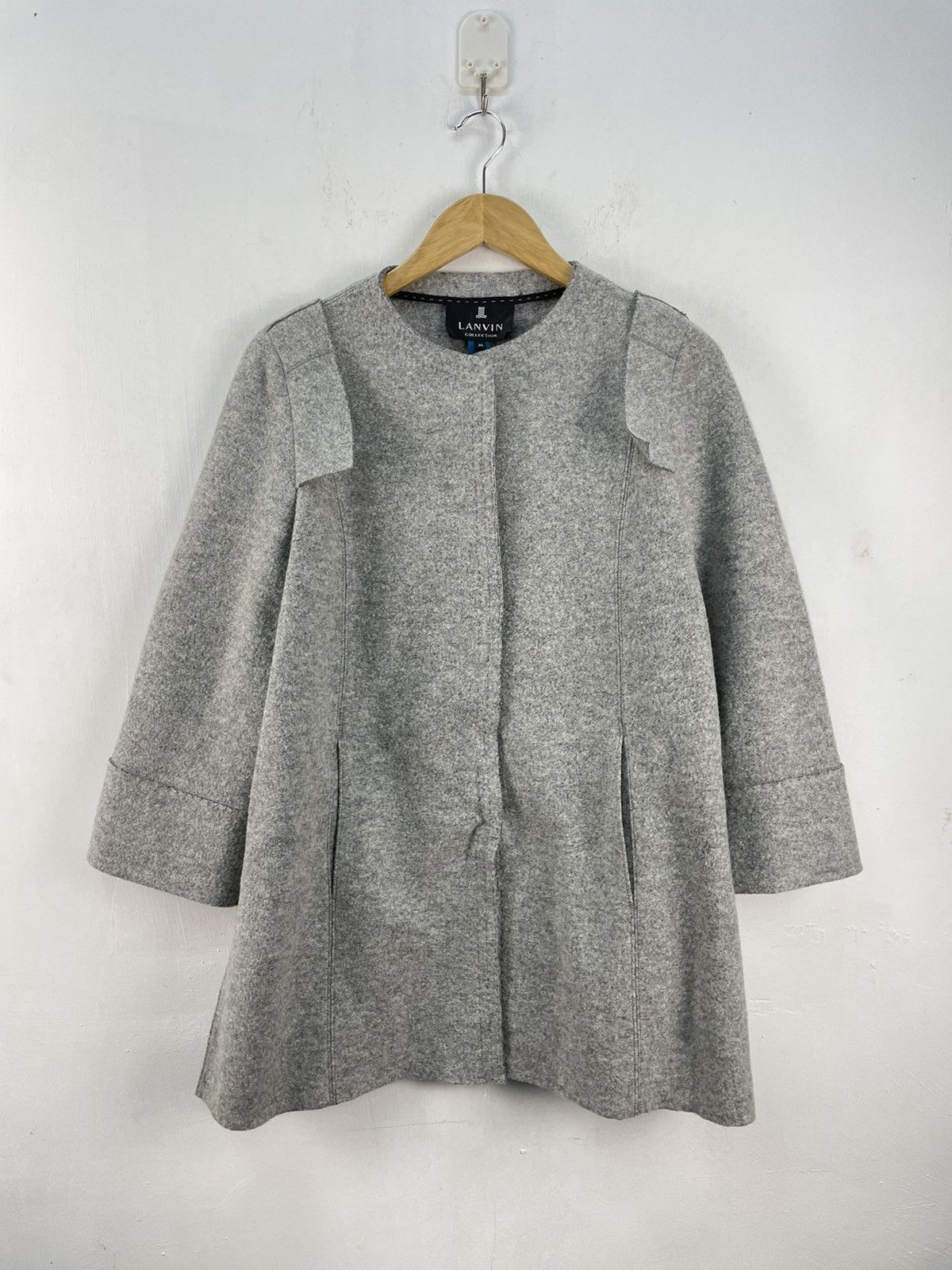 Designer × Lanvin × Vintage Vintage Lanvin Collection Wool Coat Jacket Boat Collar Size M / US 6-8 / IT 42-44 - 1 Thumbnail