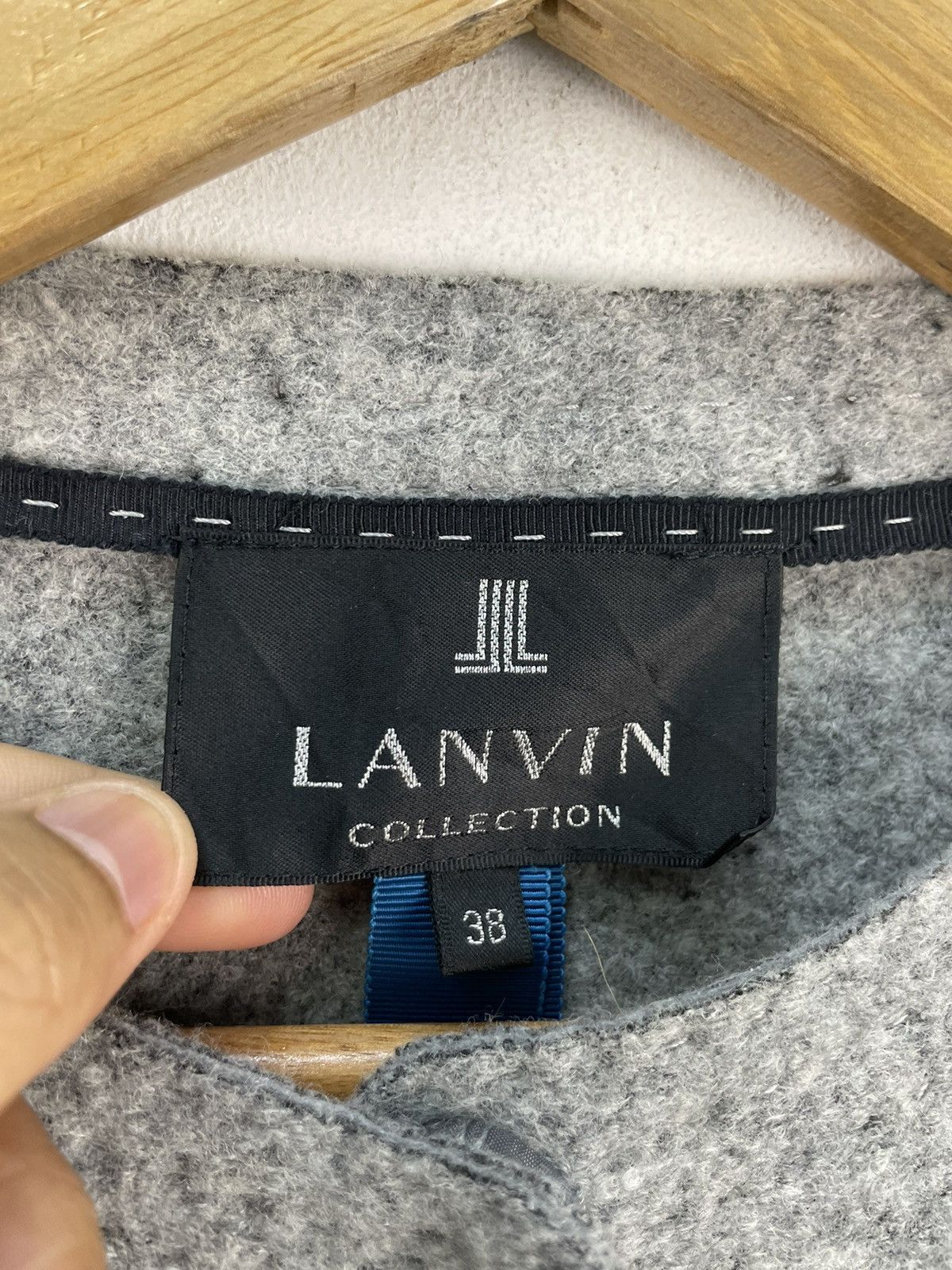 Designer × Lanvin × Vintage Vintage Lanvin Collection Wool Coat Jacket Boat Collar Size M / US 6-8 / IT 42-44 - 3 Thumbnail