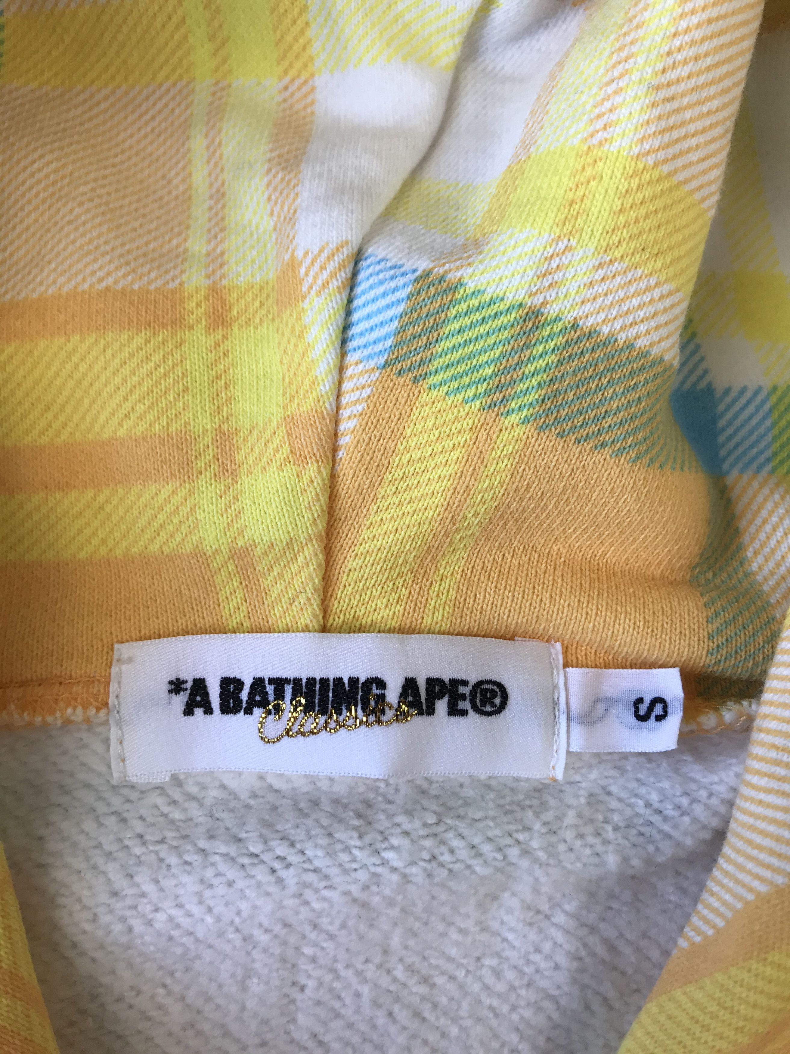 Bape Bape Yellow Check Pattern Fullzip Size US S / EU 44-46 / 1 - 2 Thumbnail