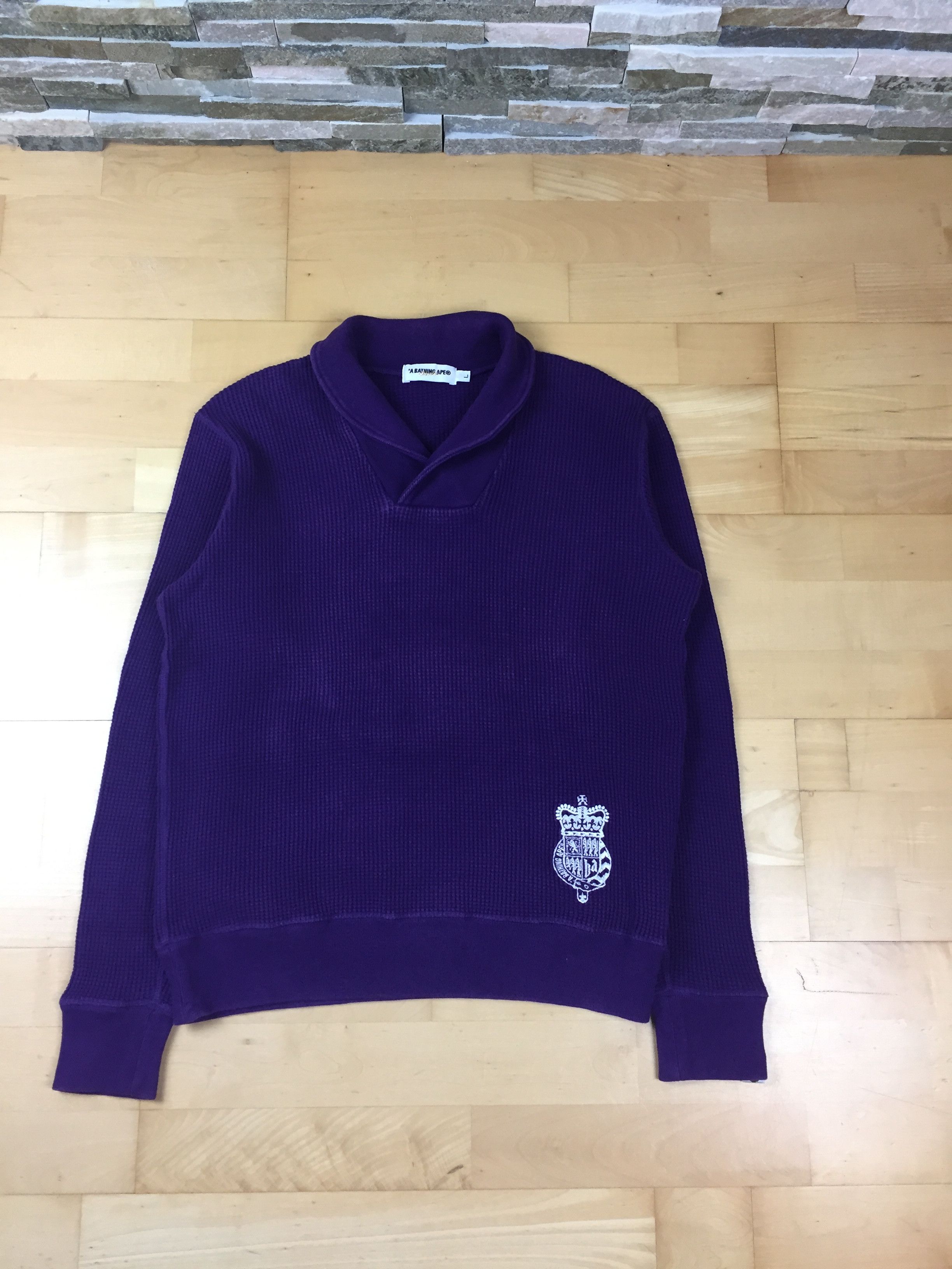 Bape Bape Waffle Knit Emblem Sweater Size US M / EU 48-50 / 2 - 1 Thumbnail