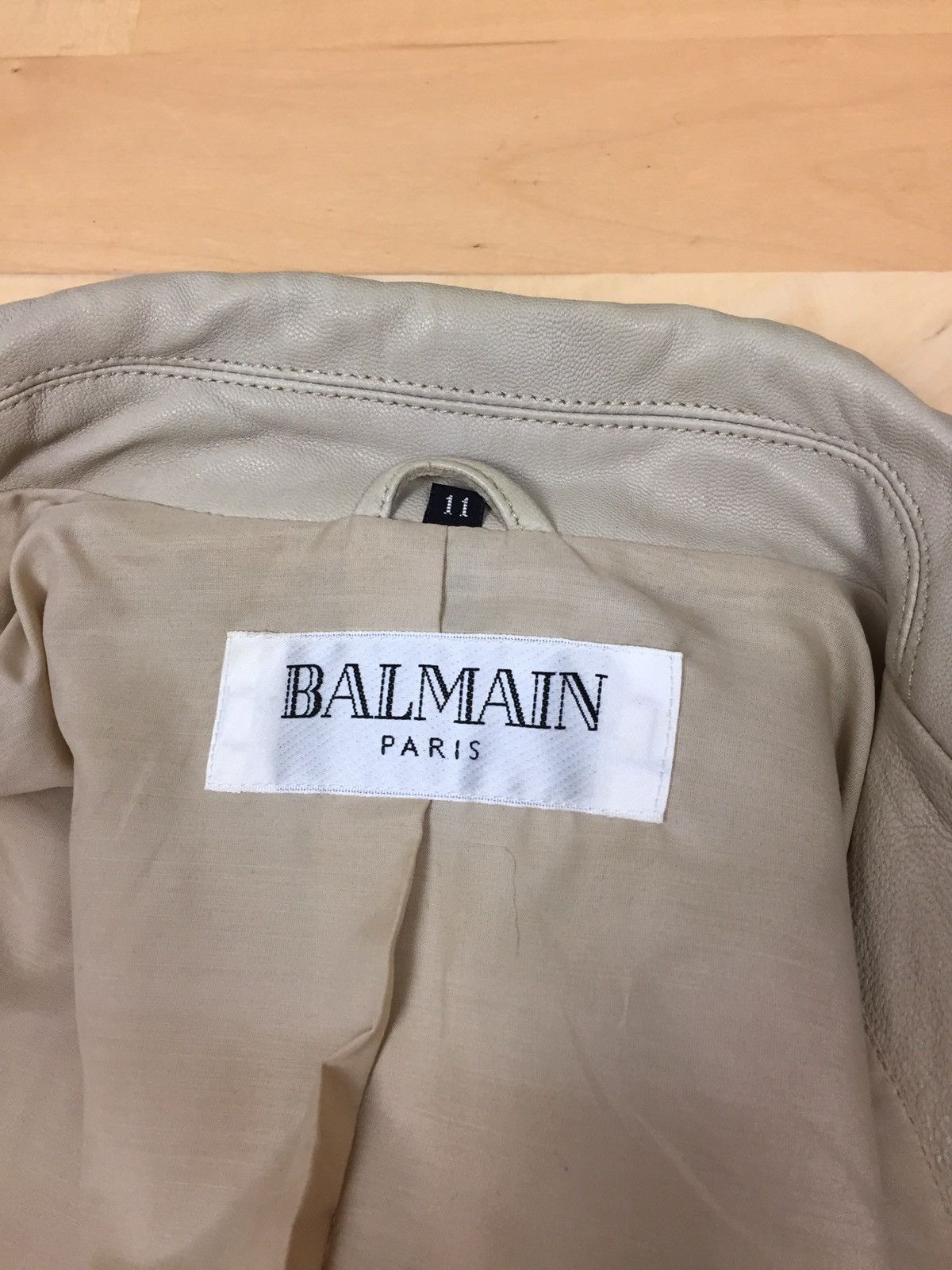 Balmain Balmain Leather Coat Jacket beige Size US S / EU 44-46 / 1 - 3 Thumbnail