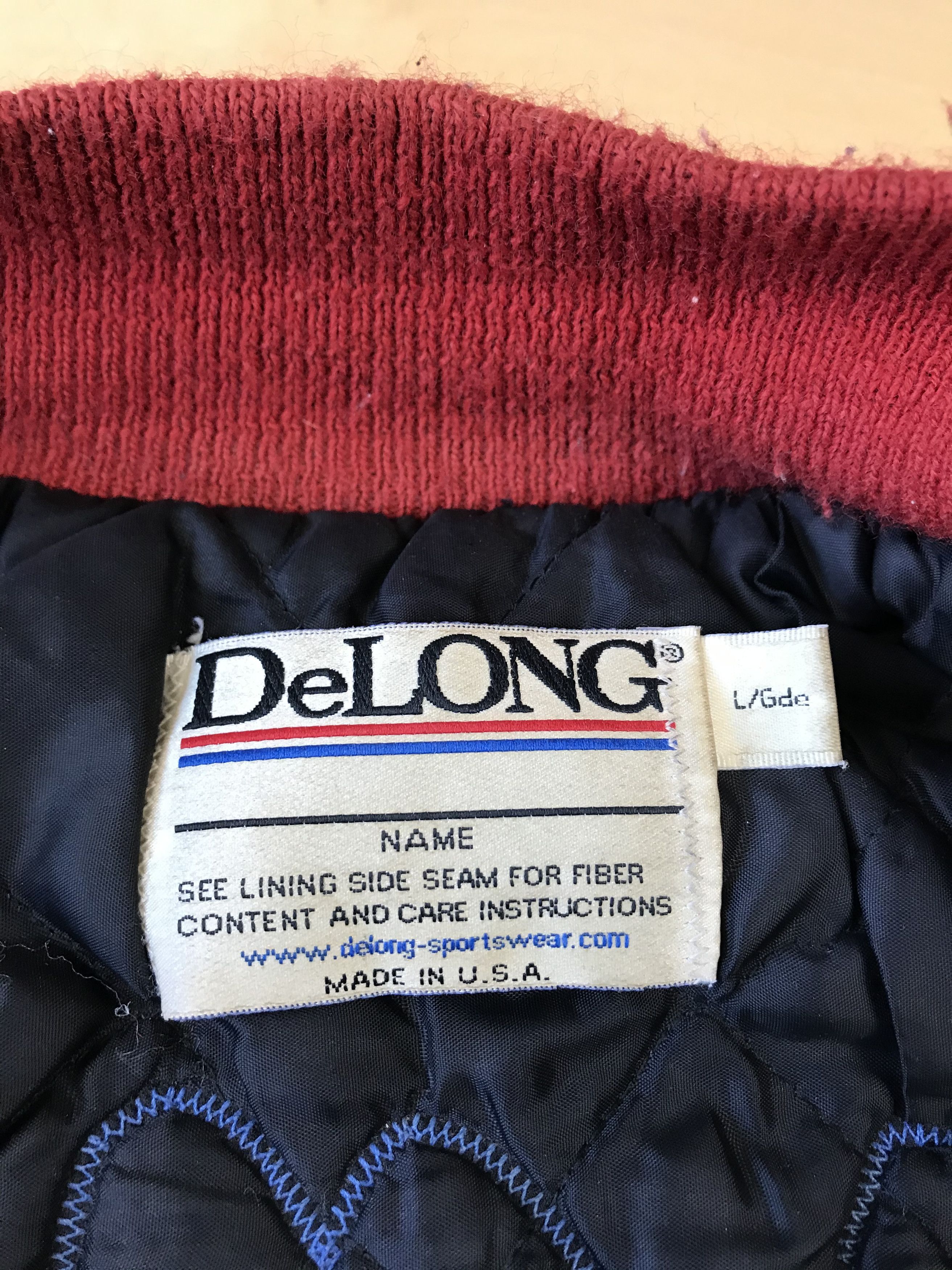 Delta Delong Vintage 90s Wool Varisity Jacke Size US L / EU 52-54 / 3 - 3 Thumbnail