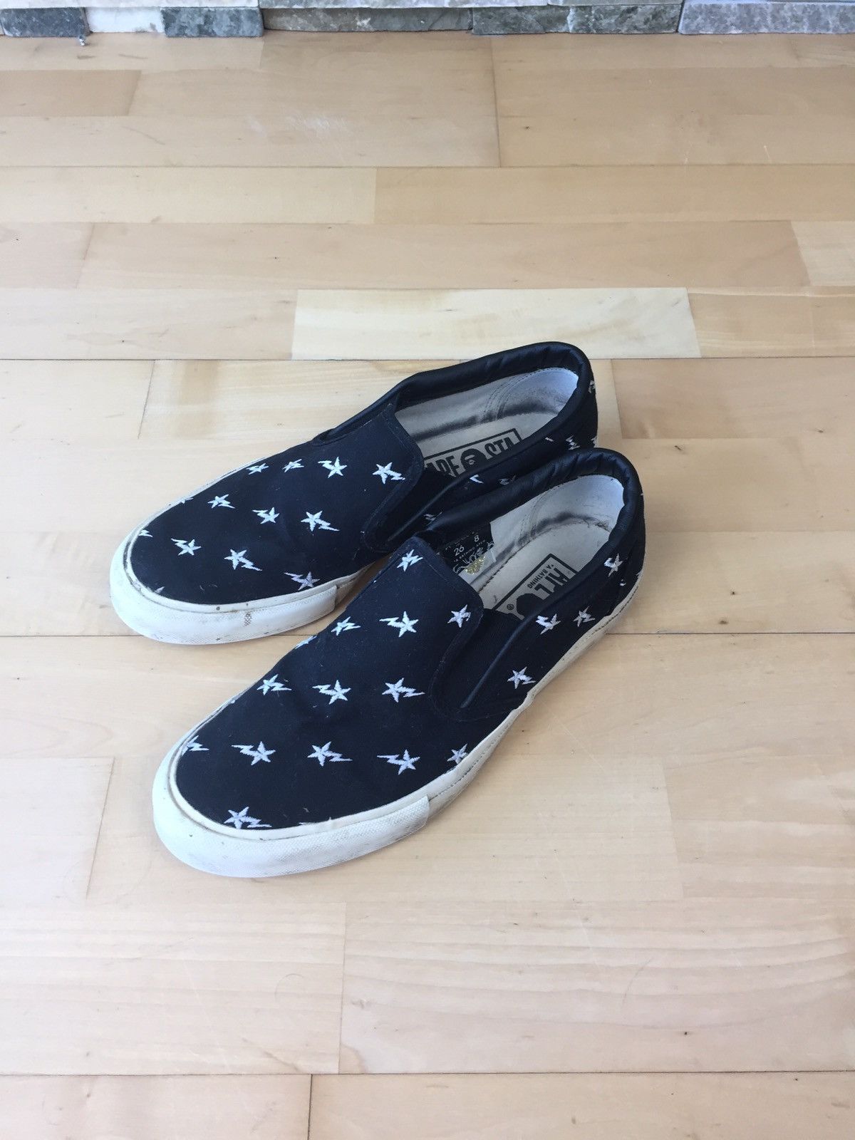 image of Bape Bapesta Logo Slip Ons Shoes in Black, Men's (Size 8)