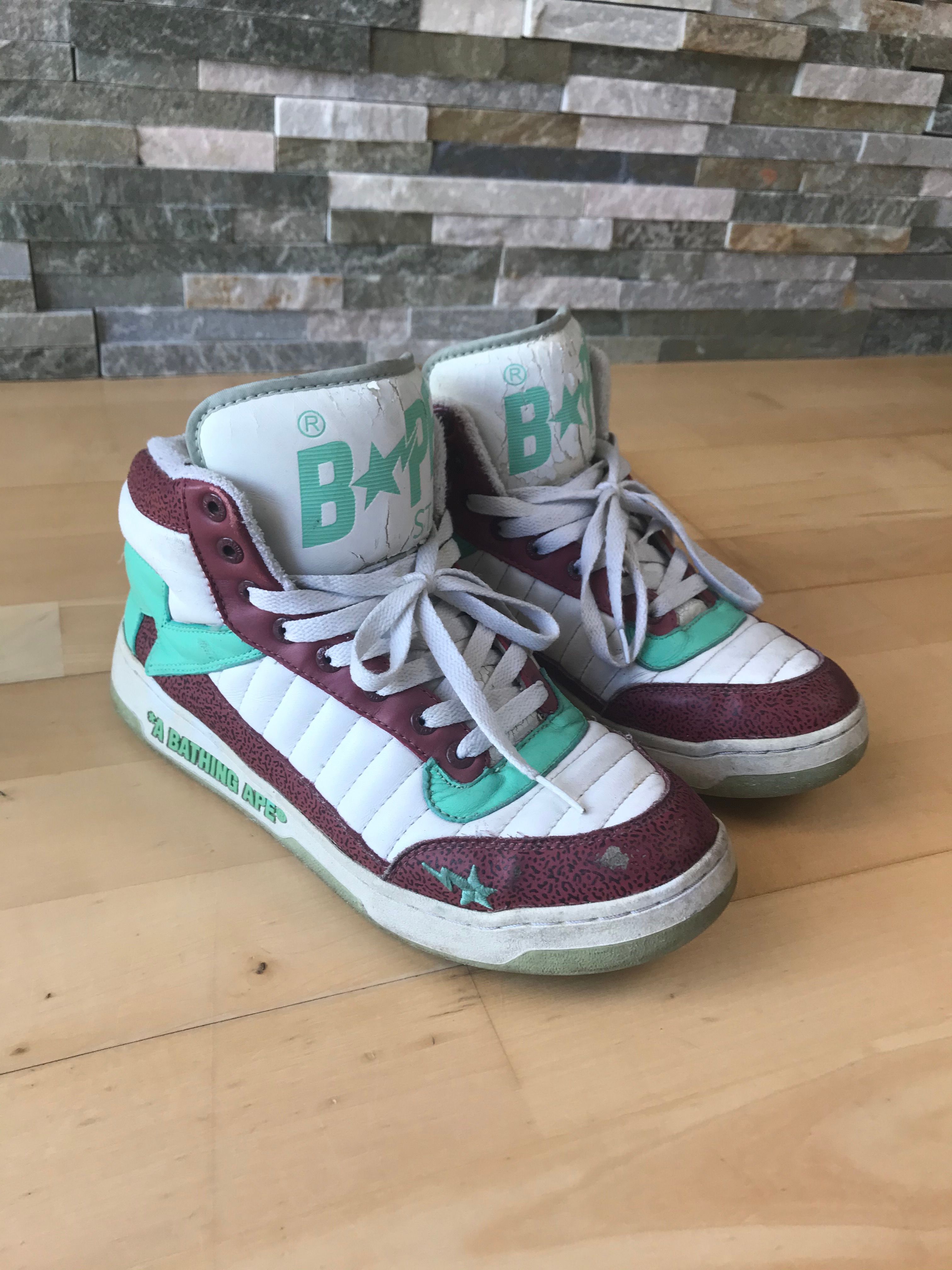 Pre-owned Bape Sta High Tops Sneaker In Mint