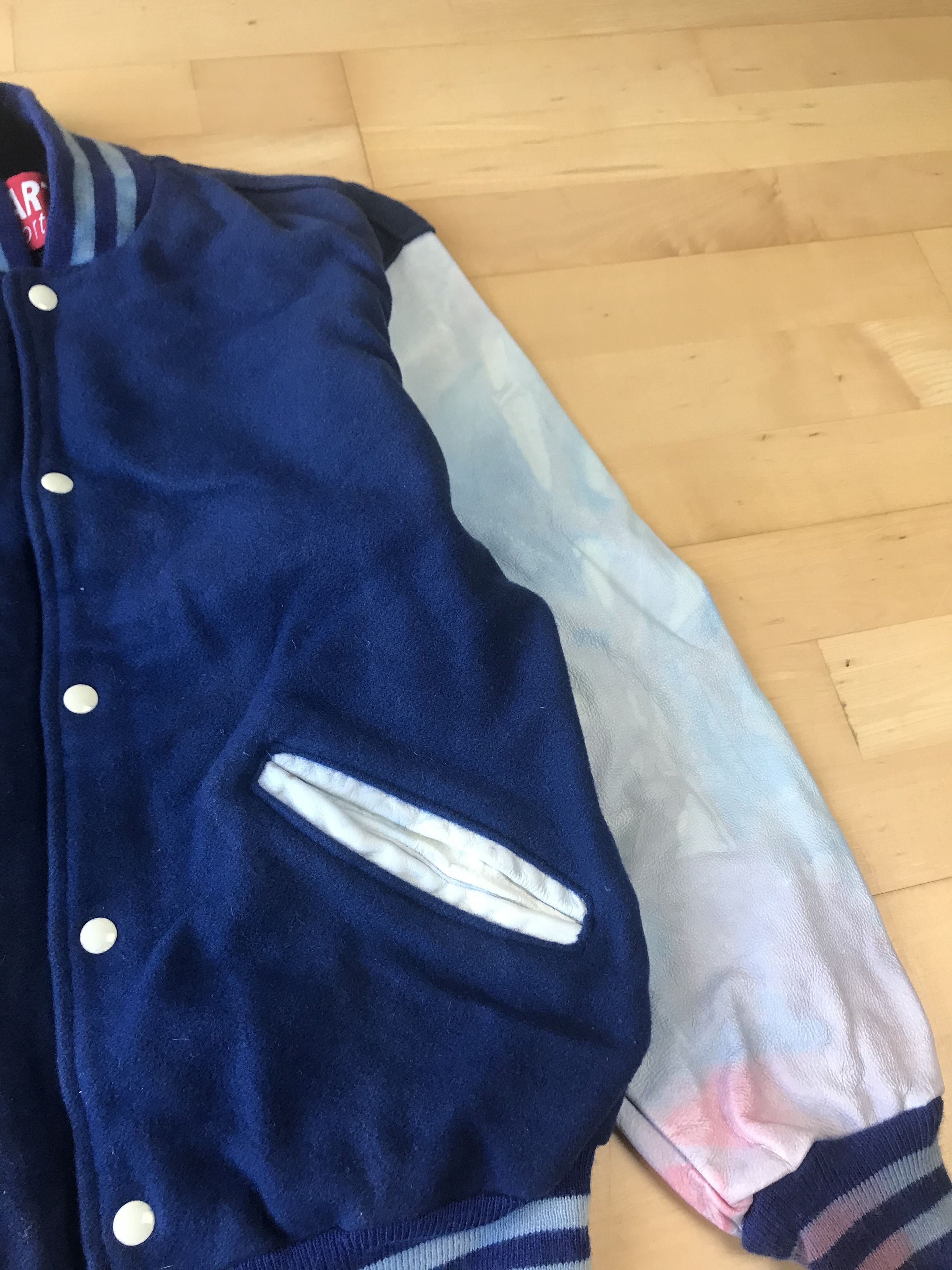 Vintage Vintage Varisty Blank Blue Jacket Size US L / EU 52-54 / 3 - 3 Thumbnail