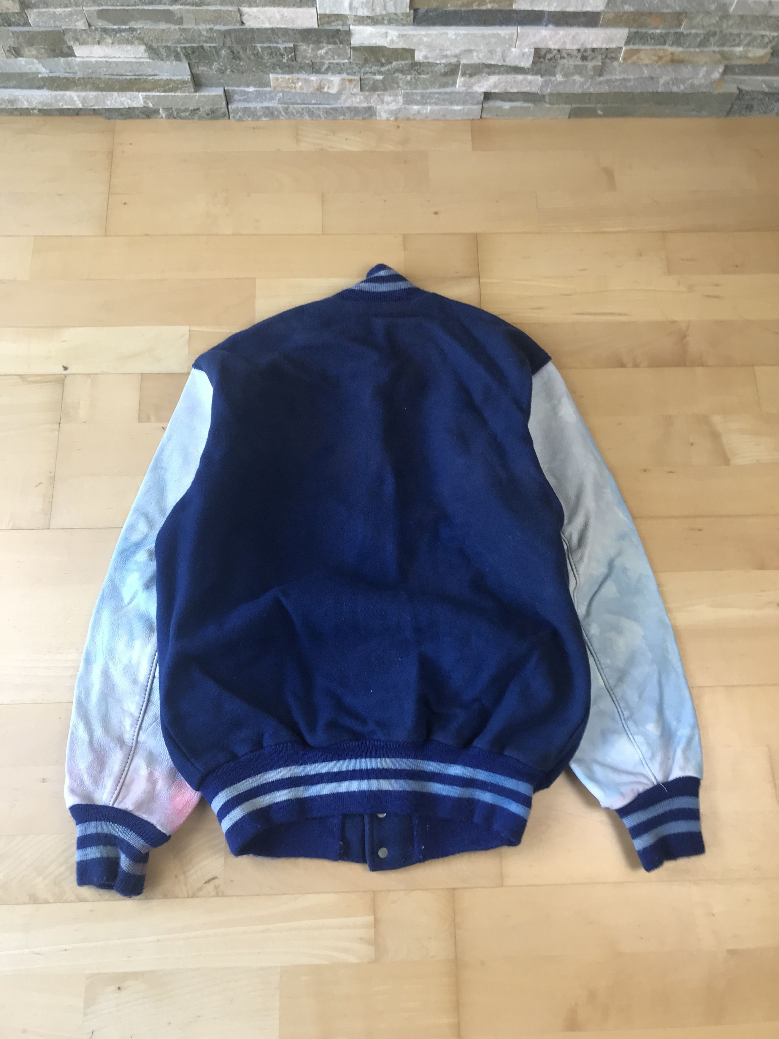 Vintage Vintage Varisty Blank Blue Jacket Size US L / EU 52-54 / 3 - 5 Thumbnail