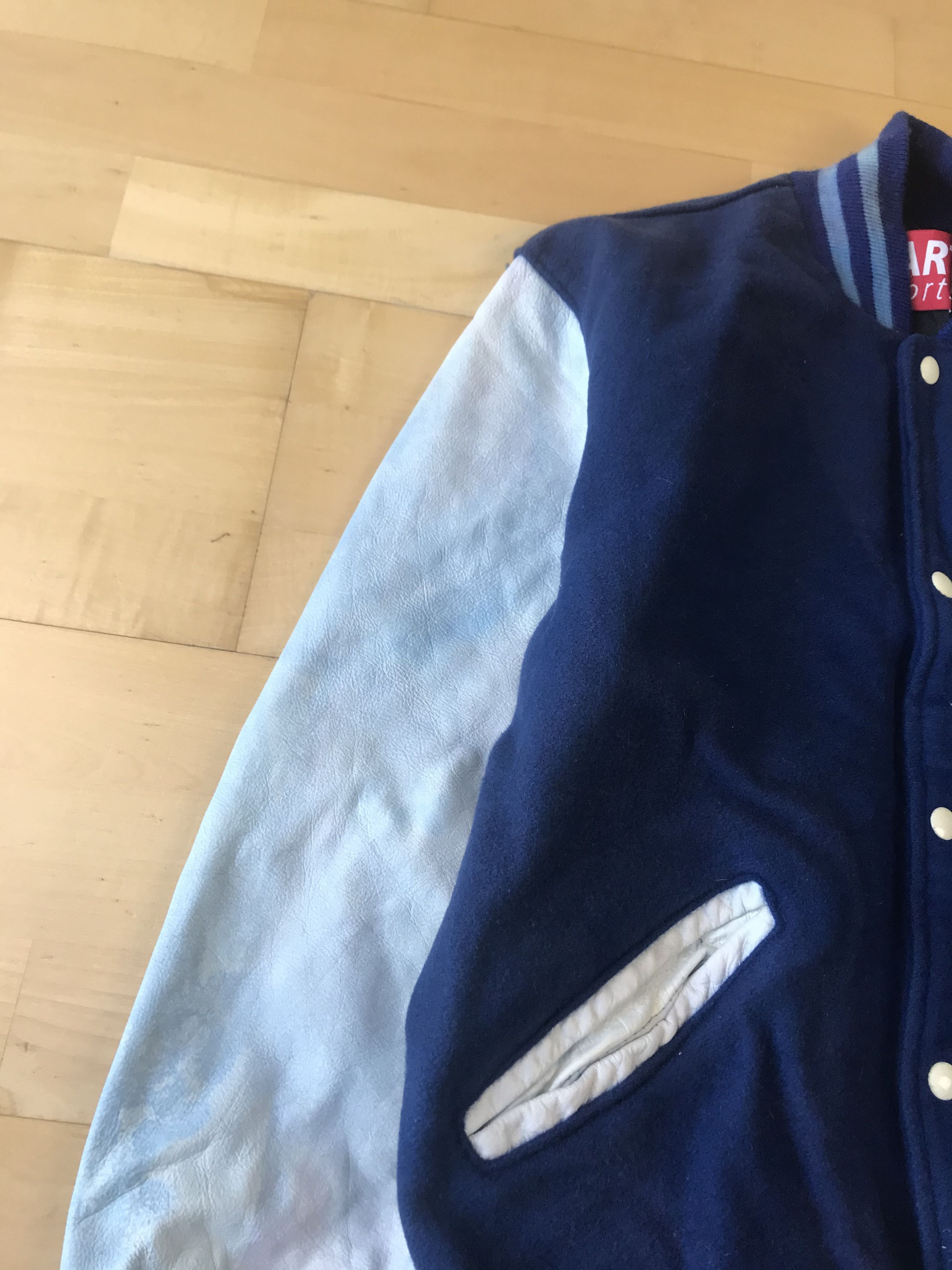 Vintage Vintage Varisty Blank Blue Jacket Size US L / EU 52-54 / 3 - 2 Thumbnail