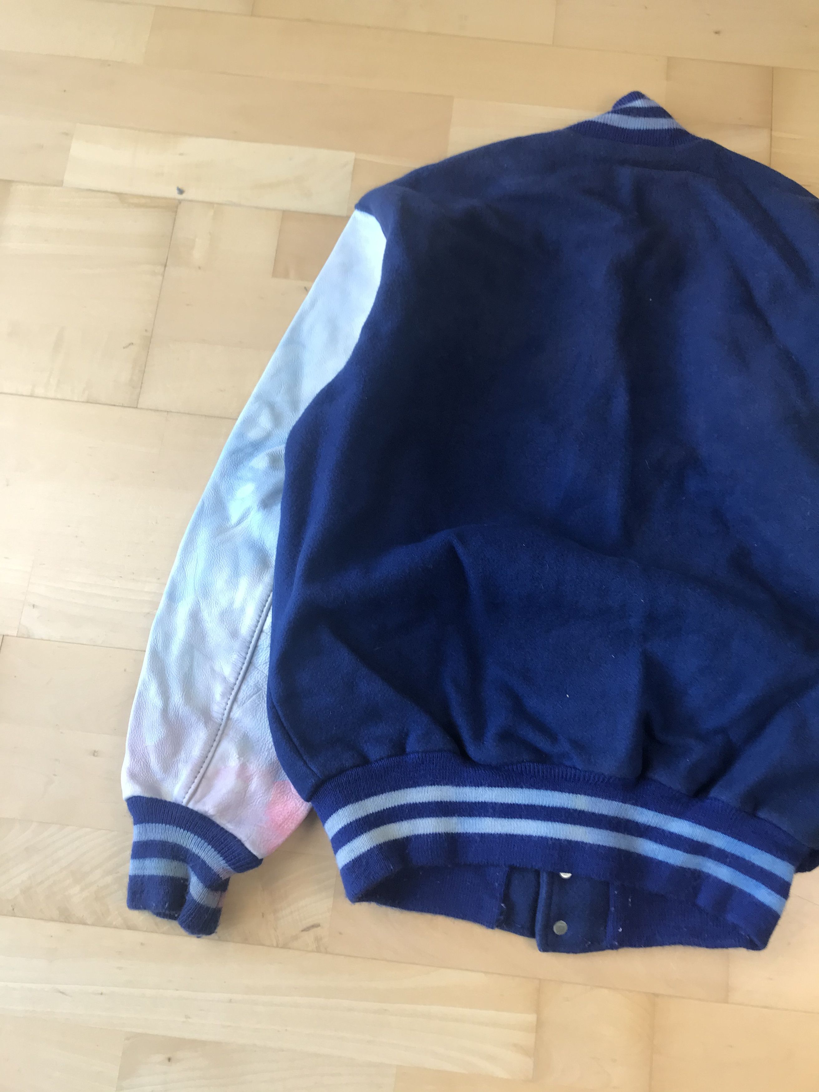 Vintage Vintage Varisty Blank Blue Jacket Size US L / EU 52-54 / 3 - 6 Thumbnail
