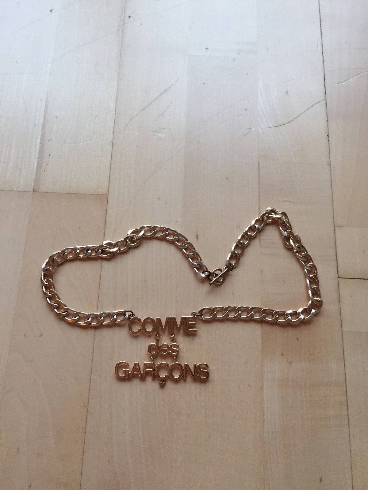Pre-owned Comme Des Garçons Gold Logo Necklace