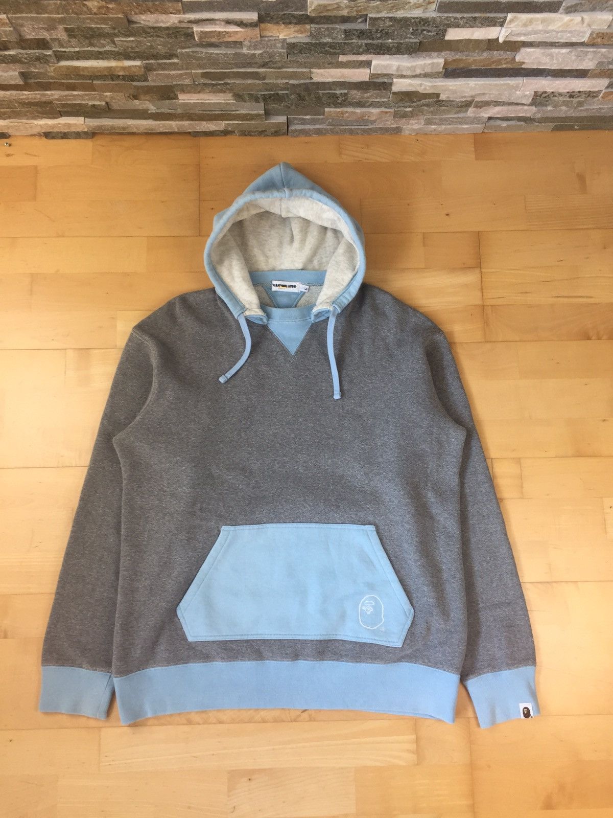image of Bape Back Embroidery Baby Blue, Men's (Size Large)