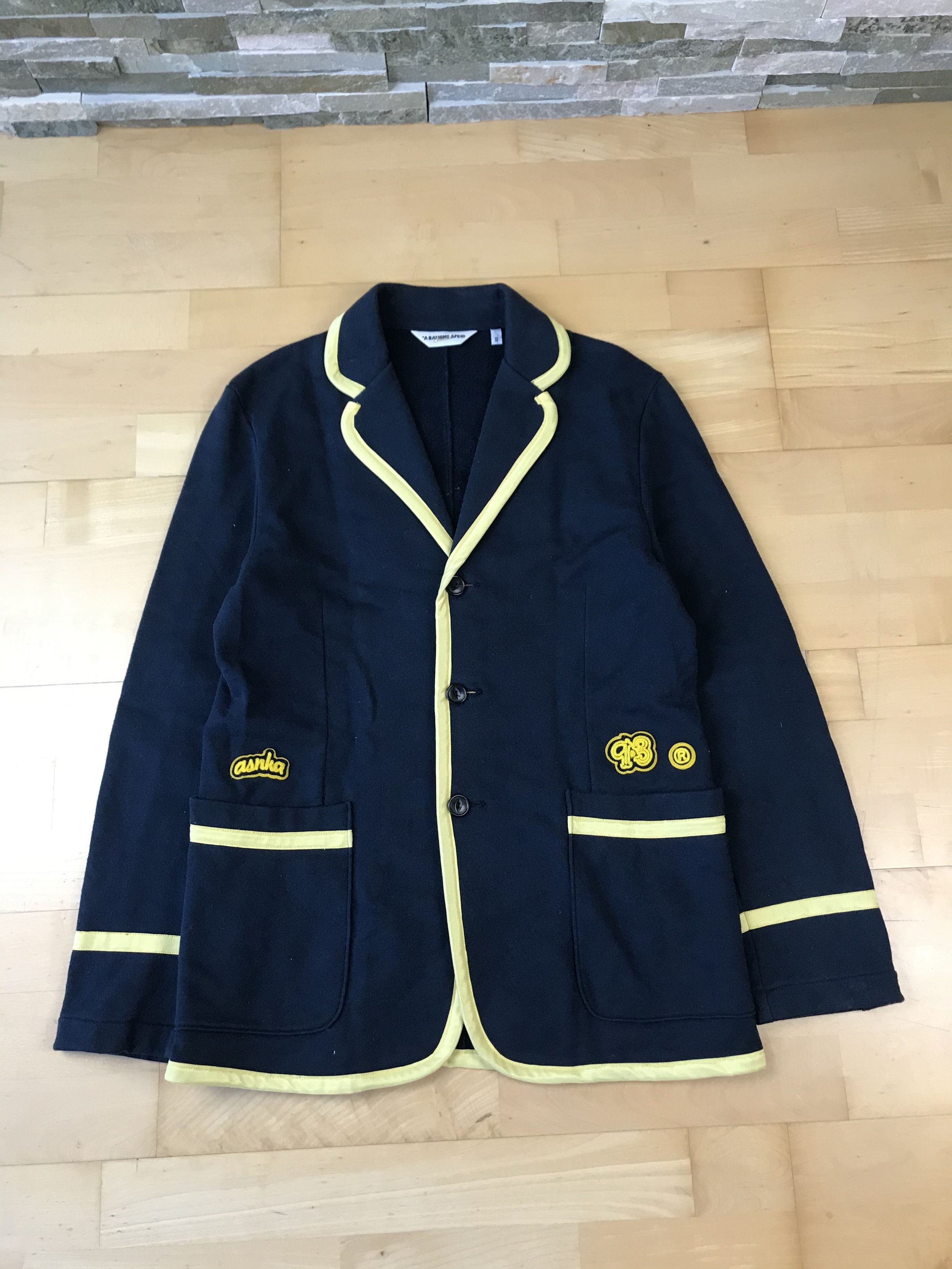 image of Bape Tuxedo Emboidered Tiger Back in Yellow, Men's (Size Small)