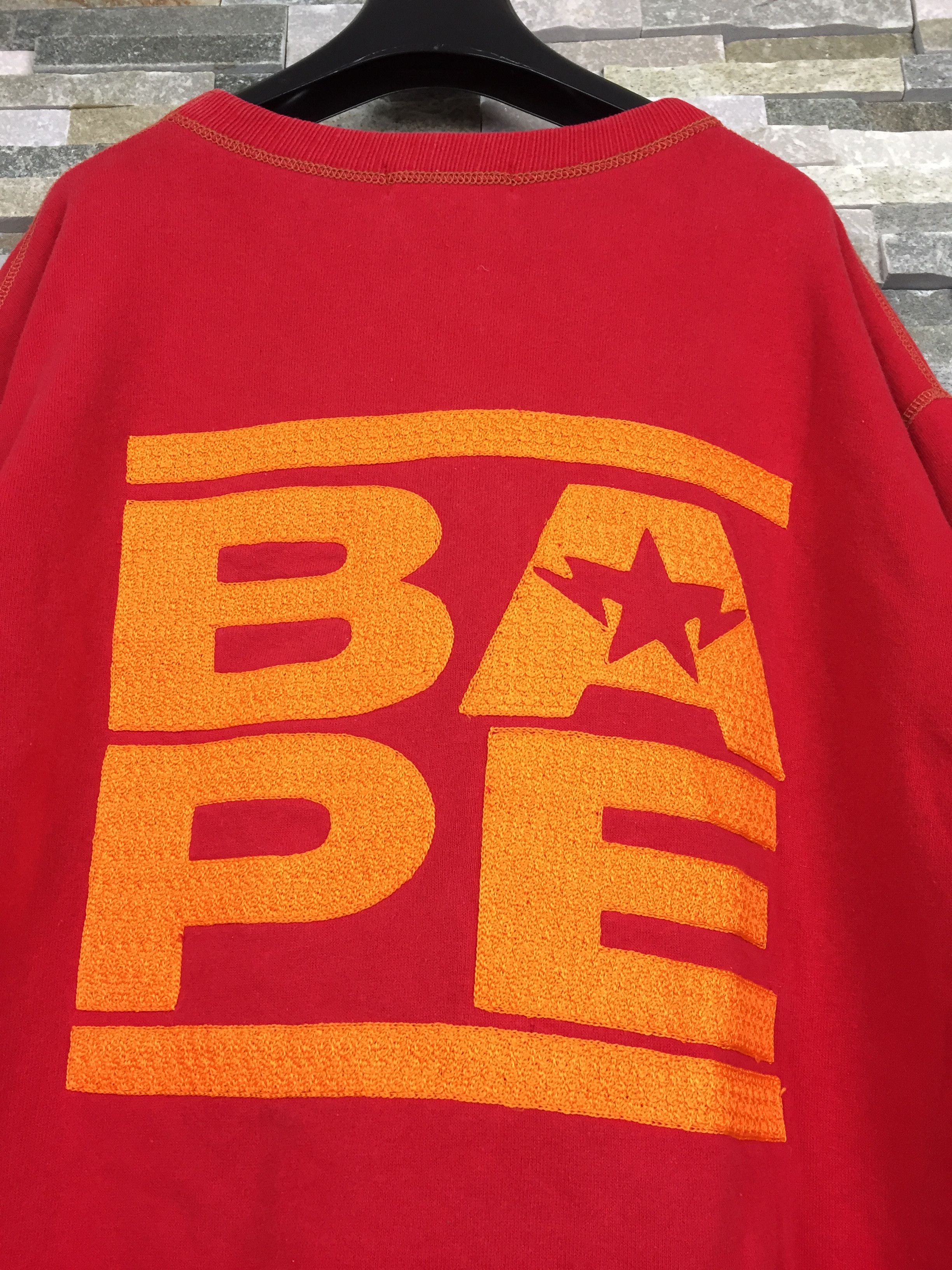 Bape Bape Back Logo red Sweater Size US L / EU 52-54 / 3 - 3 Thumbnail