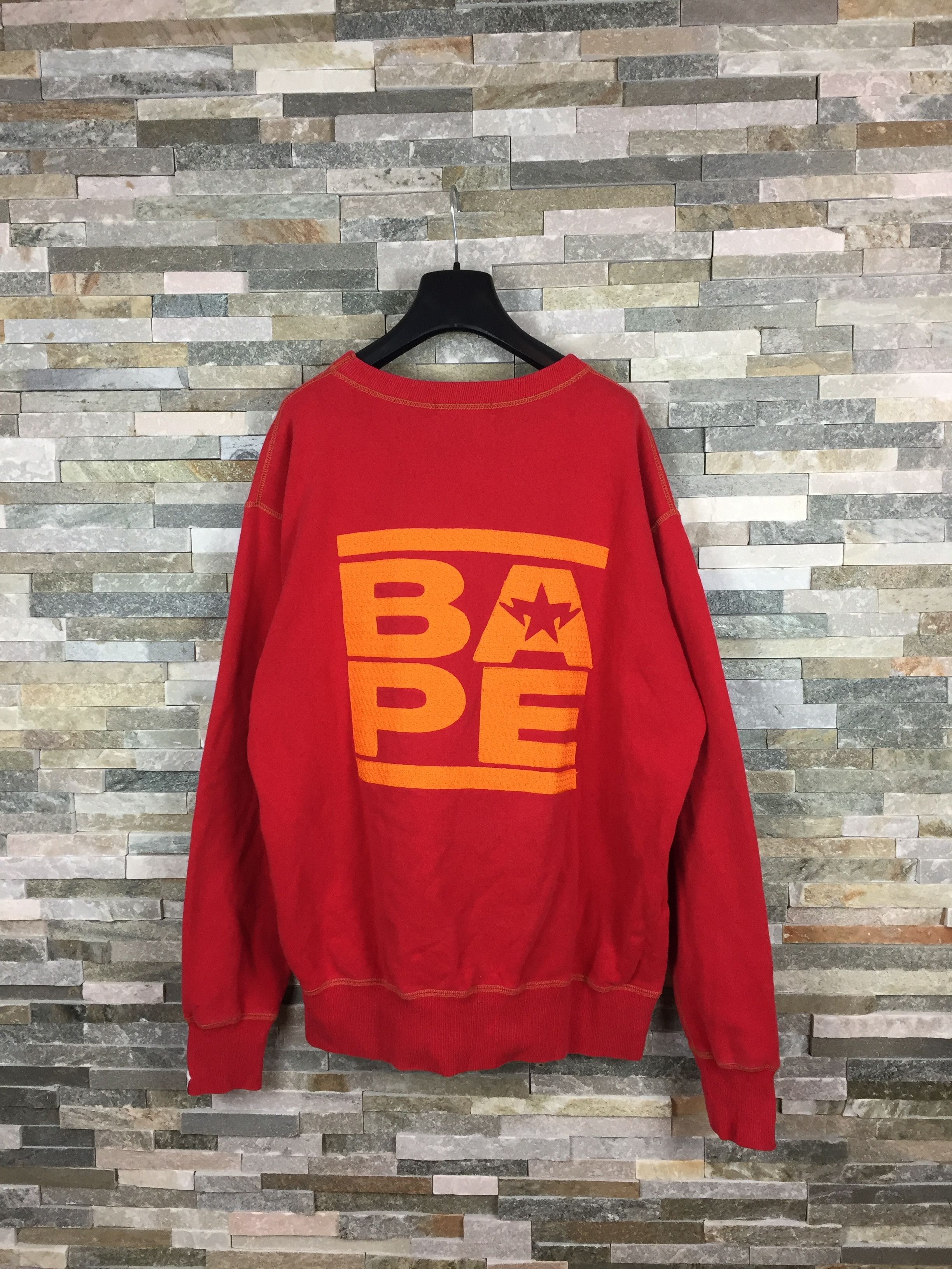 Bape Bape Back Logo red Sweater Size US L / EU 52-54 / 3 - 2 Thumbnail