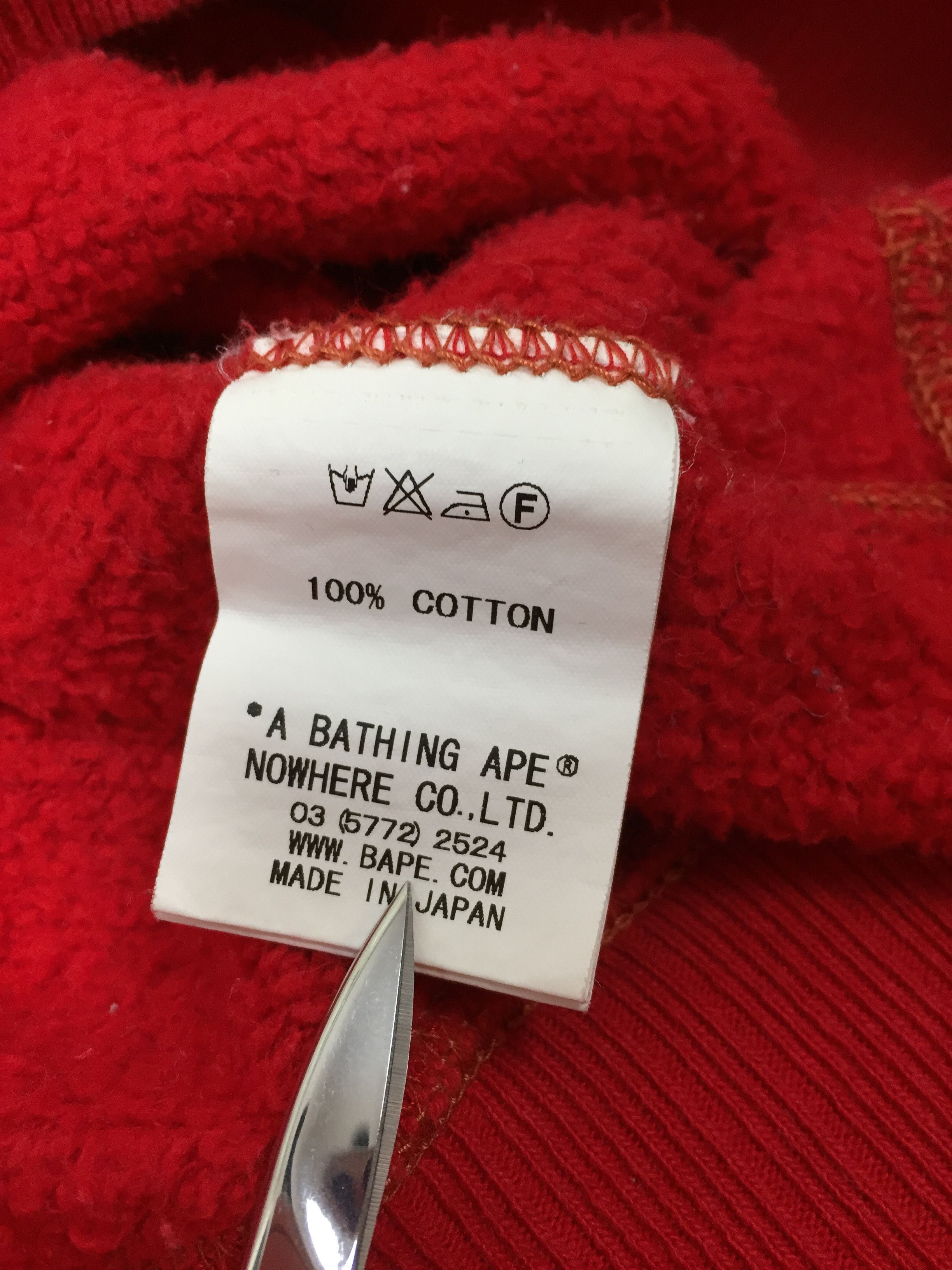 Bape Bape Back Logo red Sweater Size US L / EU 52-54 / 3 - 7 Thumbnail