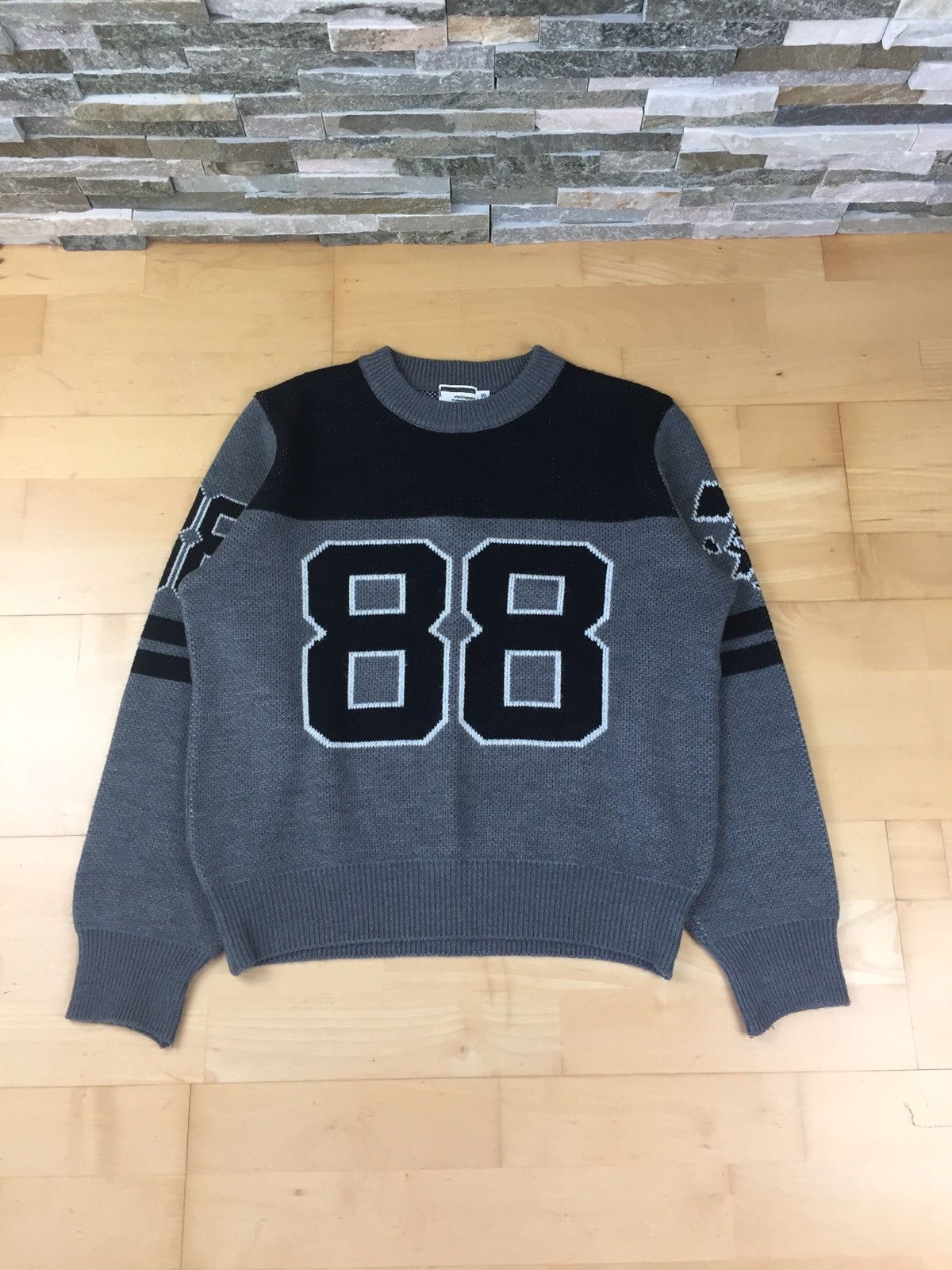 image of Bape 88 Ape Knit Sweater in Grey, Men's (Size Small)