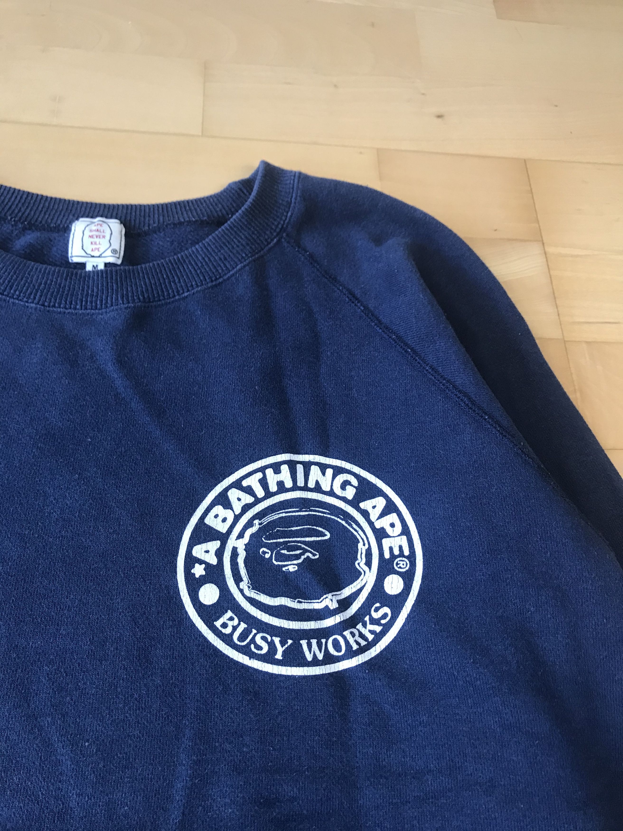 Bape Bape Busy Works Logo Navy Sweater Size US M / EU 48-50 / 2 - 2 Thumbnail