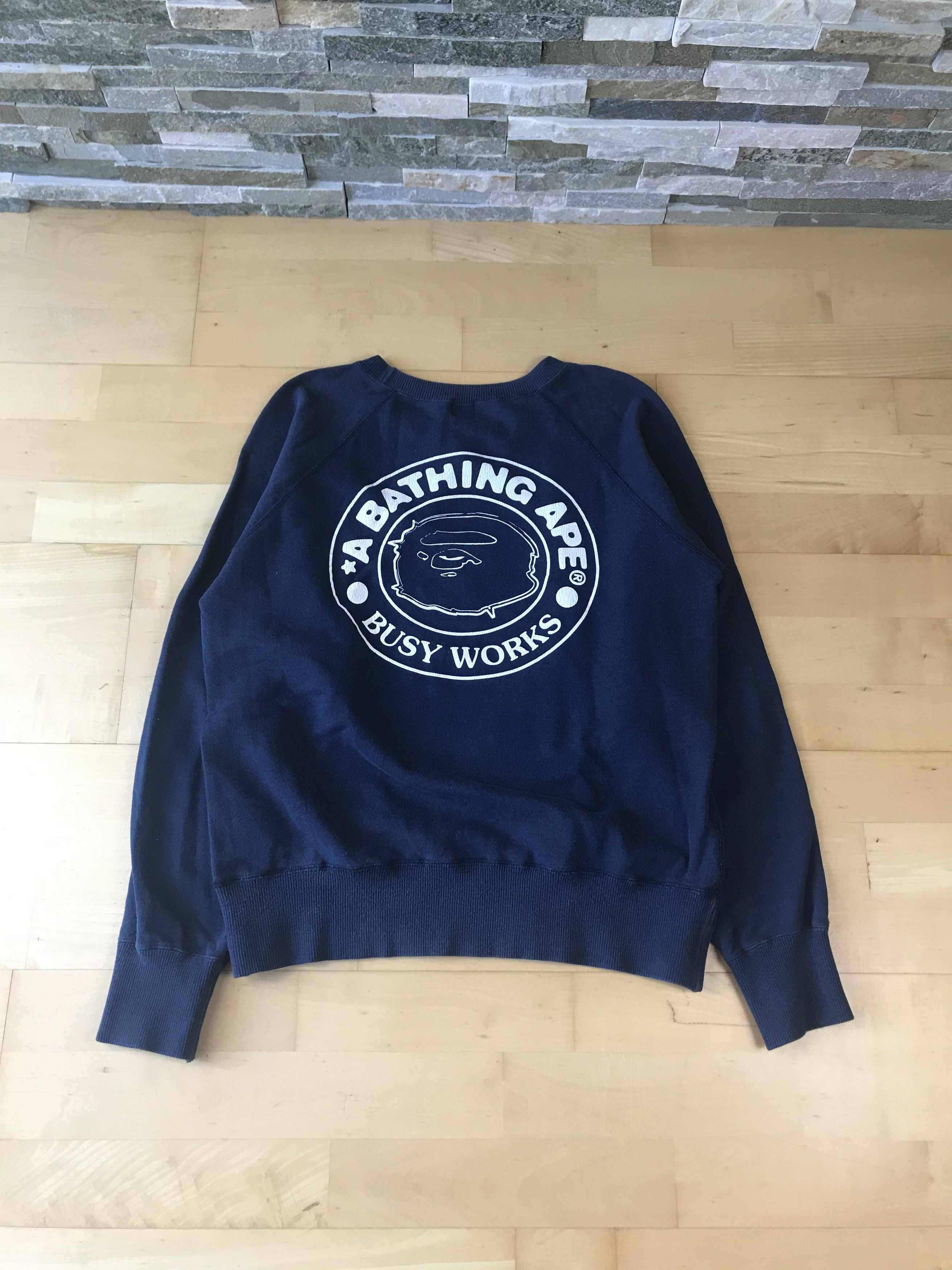 Bape Bape Busy Works Logo Navy Sweater Size US M / EU 48-50 / 2 - 5 Thumbnail