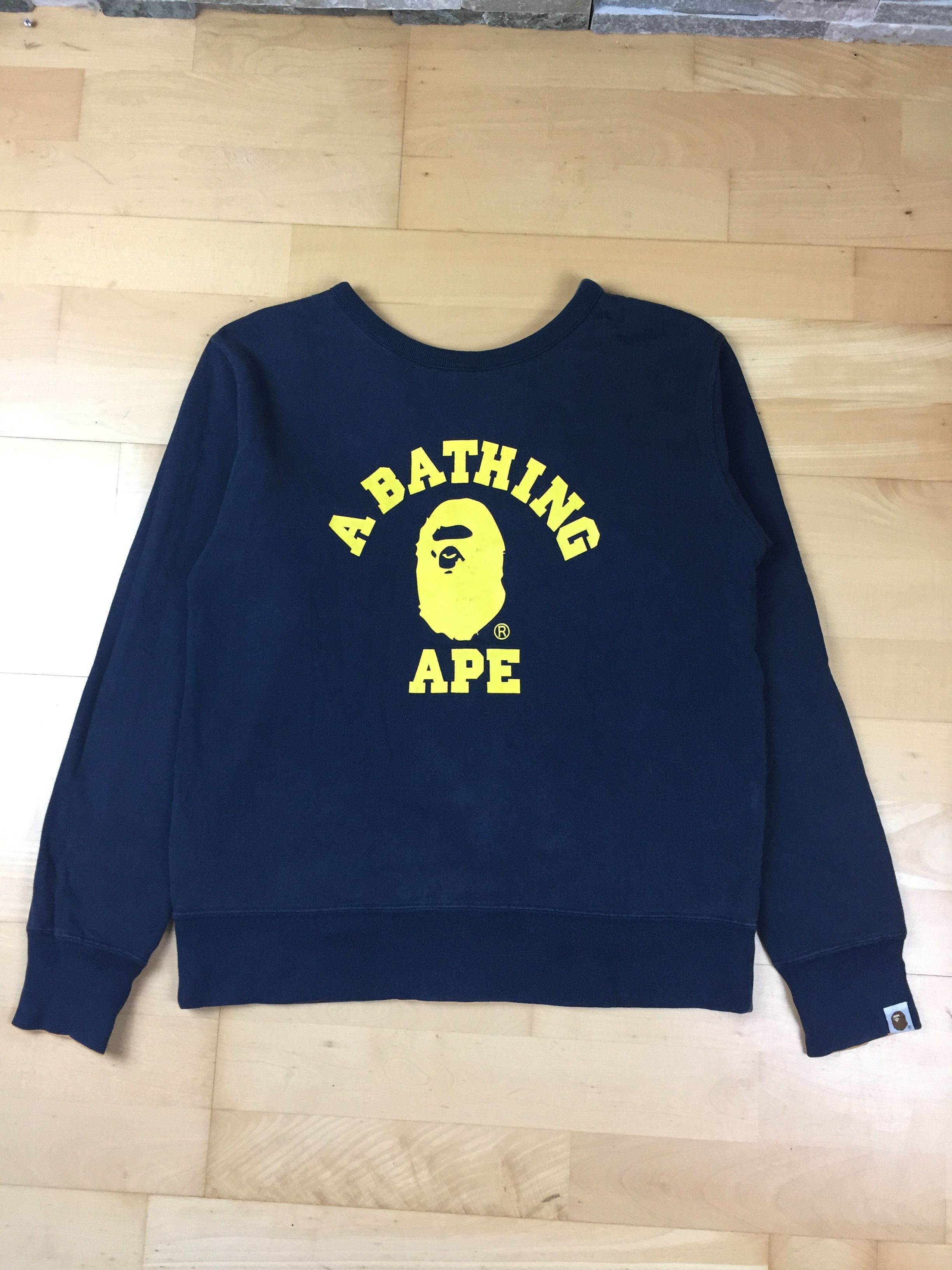 image of Bape Reversable 4 Logo Sweater in Navy, Men's (Size Small)
