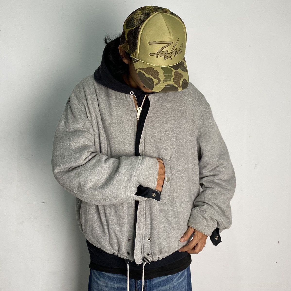 Vintage Person's Reversible Cropped Bomber Jacket