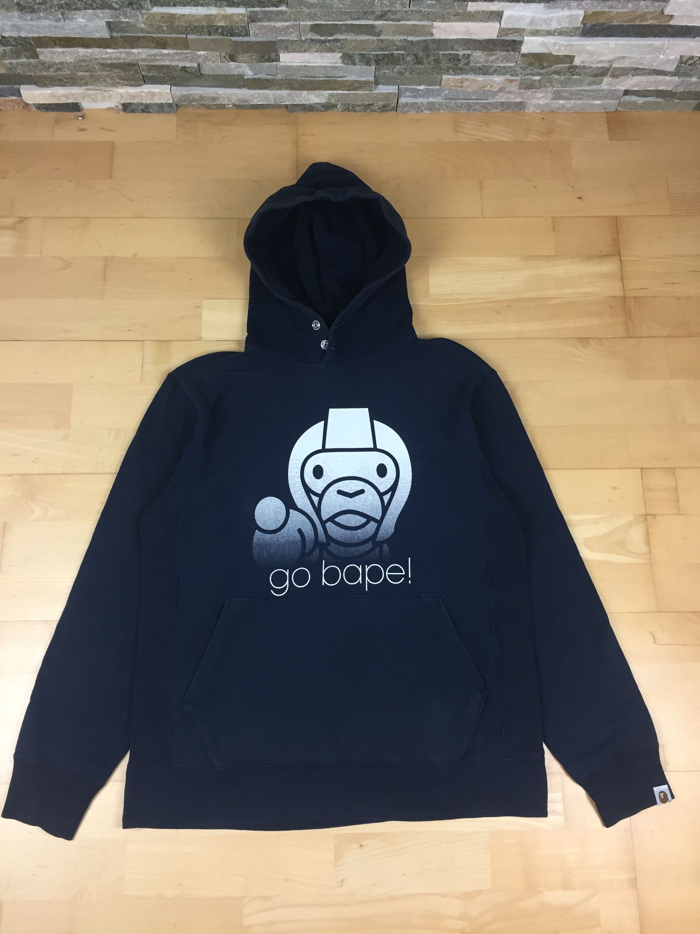 Bape Bape Go Bape! Print Logo Hoodie Size US M / EU 48-50 / 2 - 1 Thumbnail