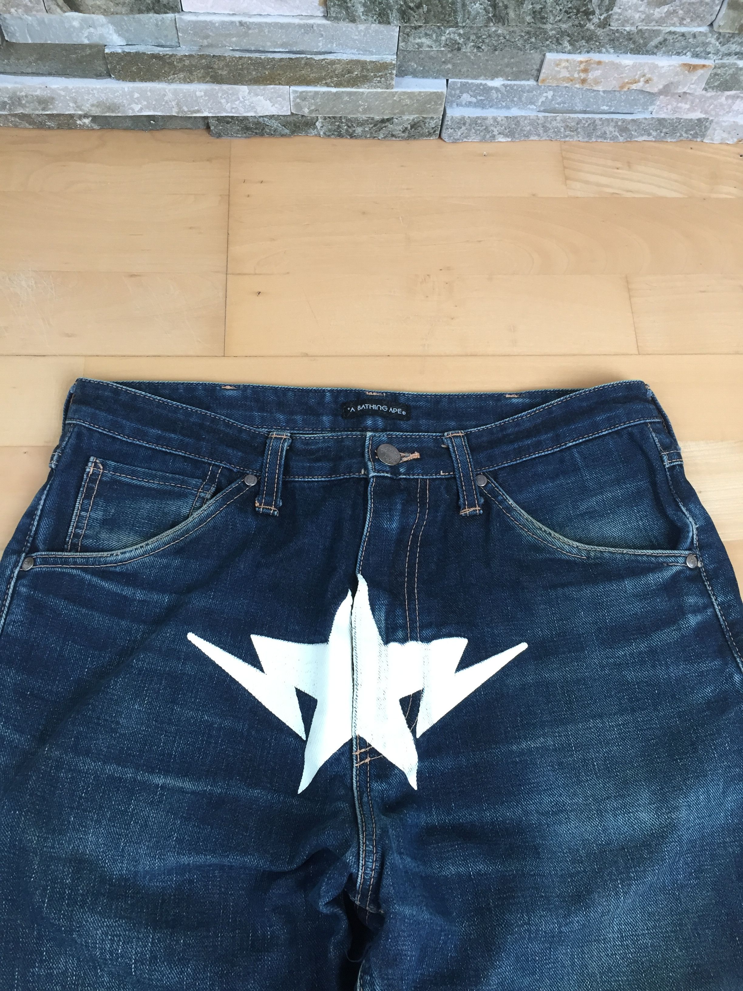 Bape Bape Bapesta Crotch Print Denim Size US 30 / EU 46 - 2 Thumbnail