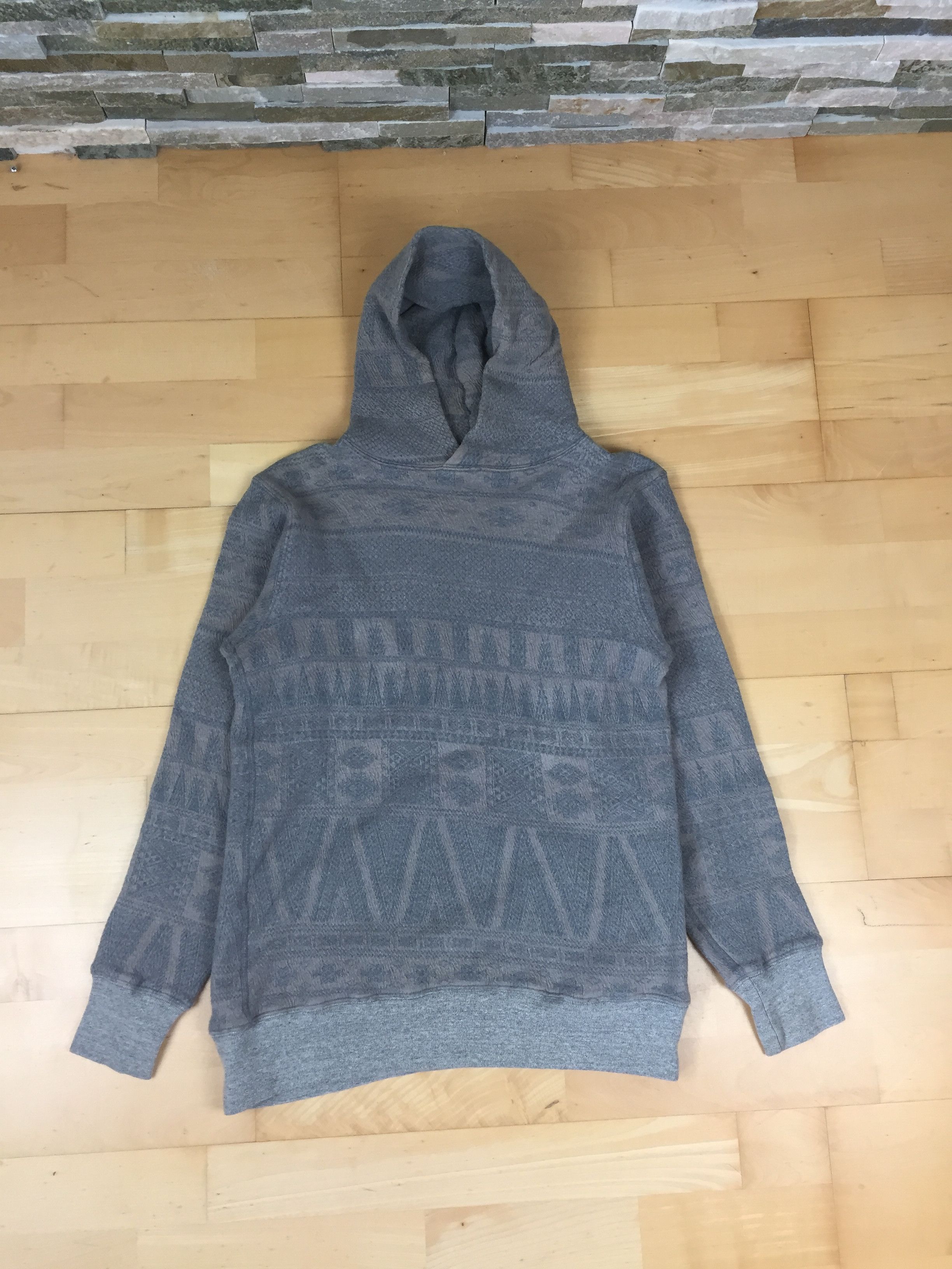 image of Kapital Jacquard Pattern Hoodie in Grey, Men's (Size Small)