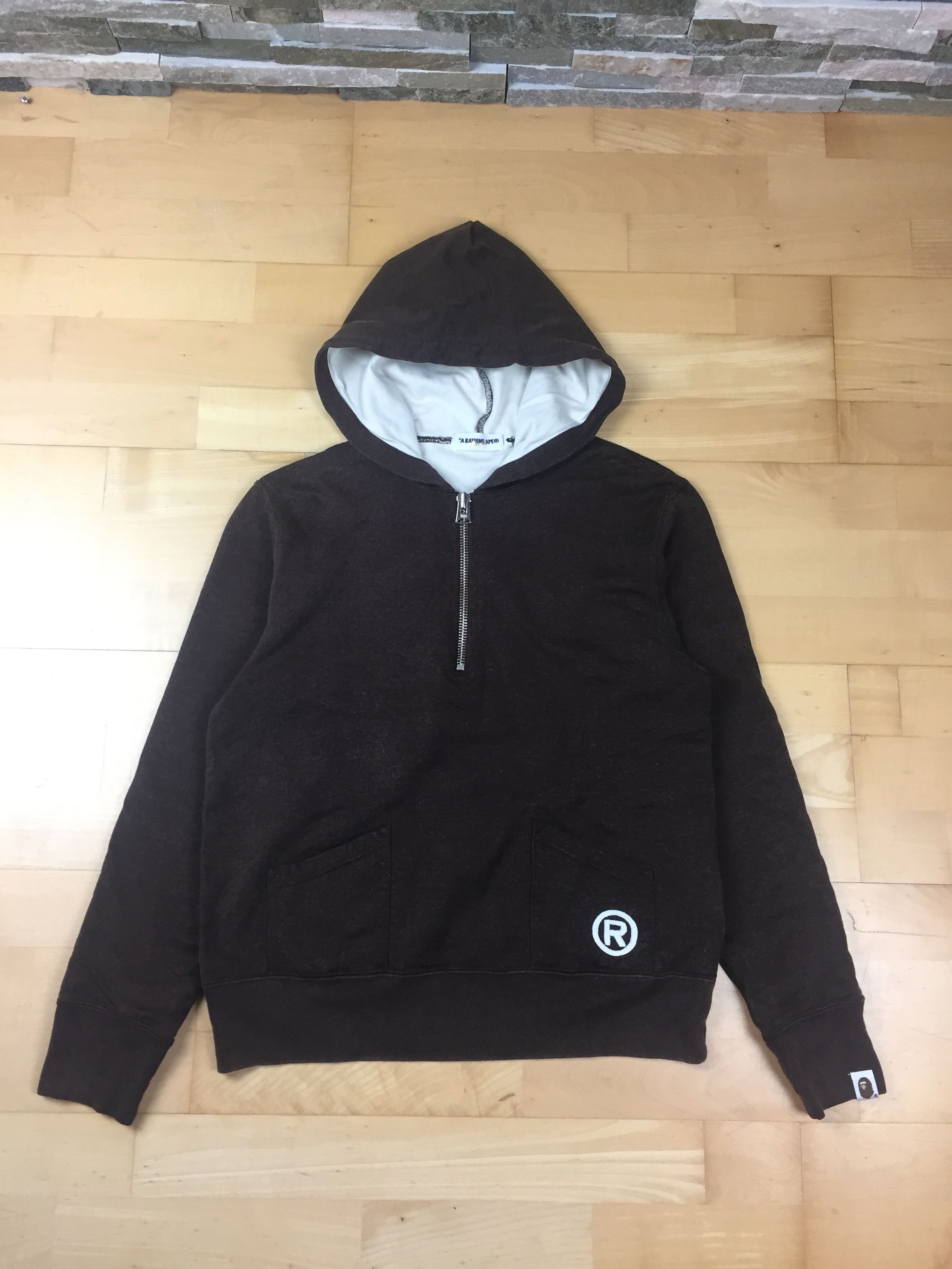 image of Bape Ape Shall Never Kill Ape Half Zip in Brown, Men's (Size Small)